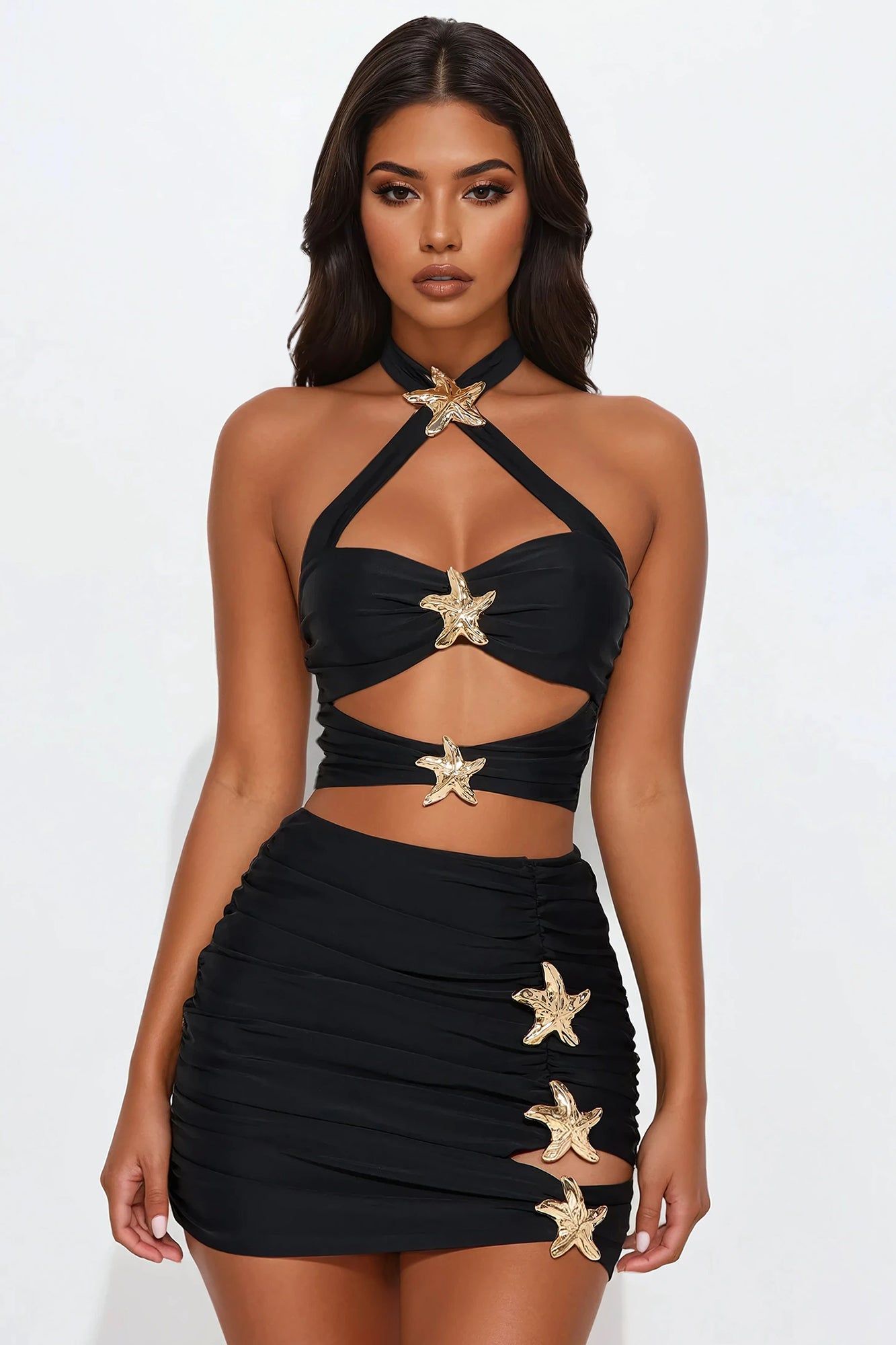 Seaside Star Skirt Set - Black