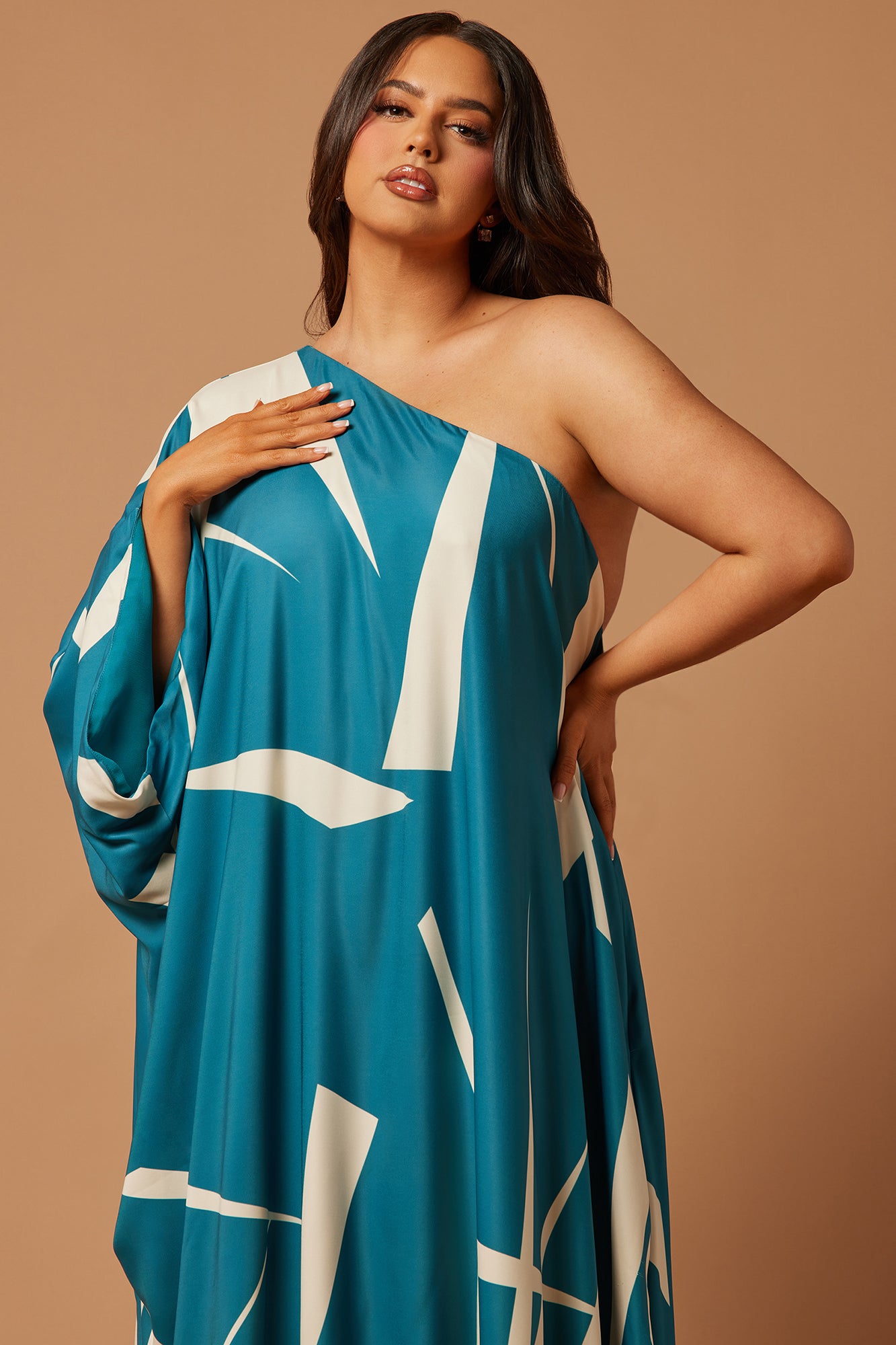 Patras Satin Kaftan - Teal