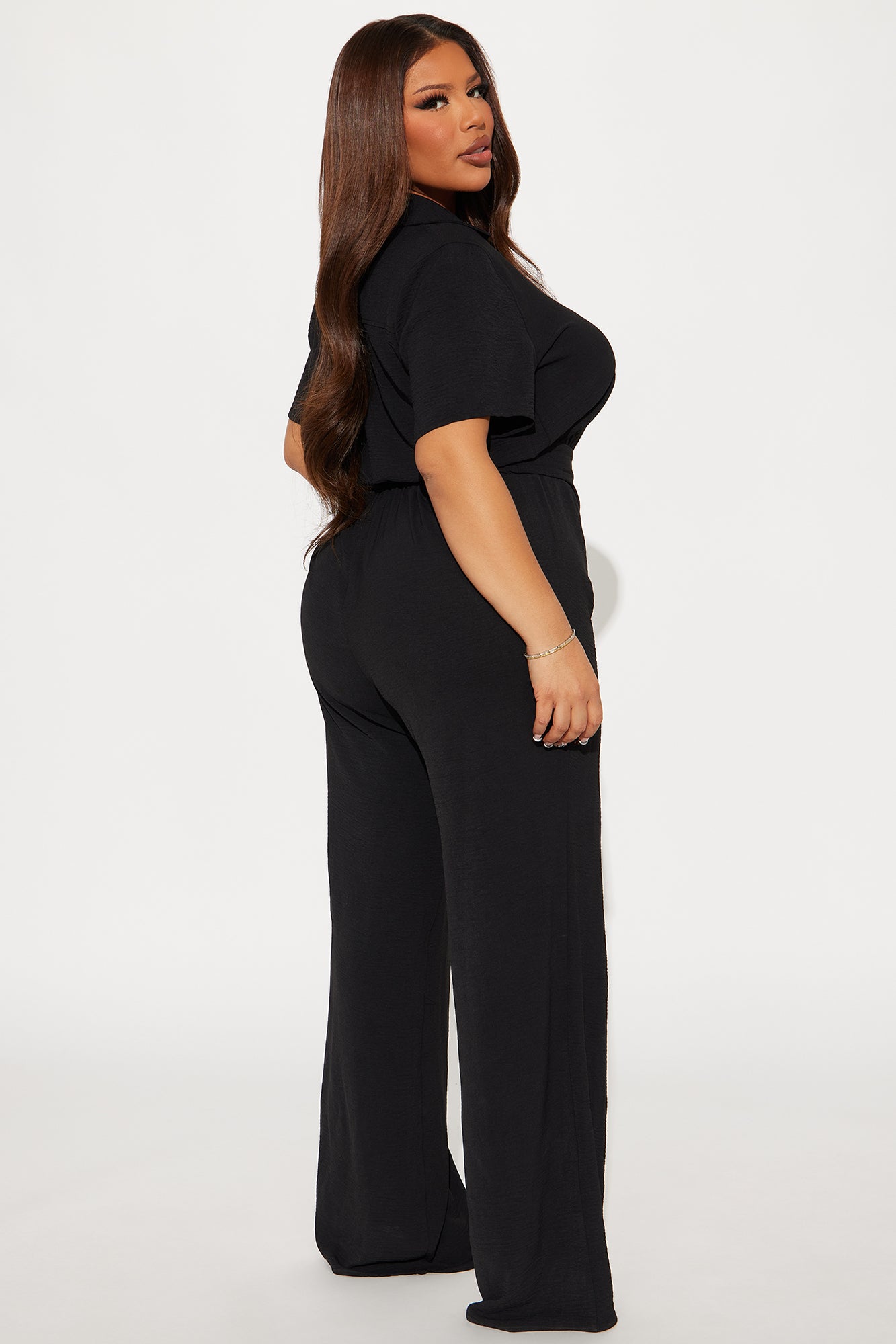 Makenzie Short Sleeve Jumpsuit - Black