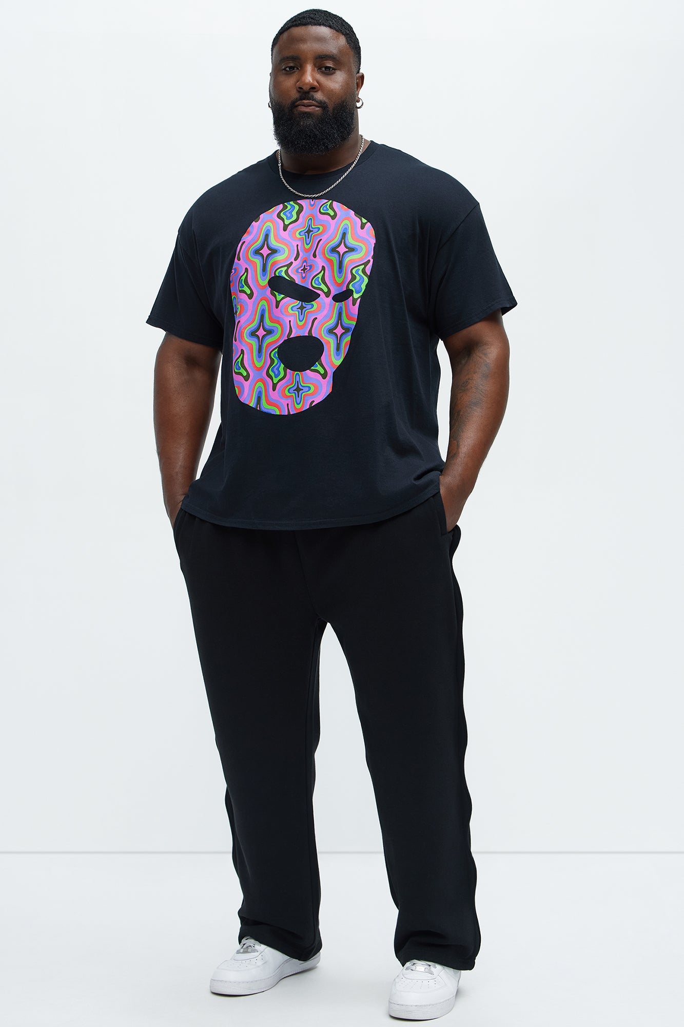 Tayson Wavy Straight Sweatpants - Black