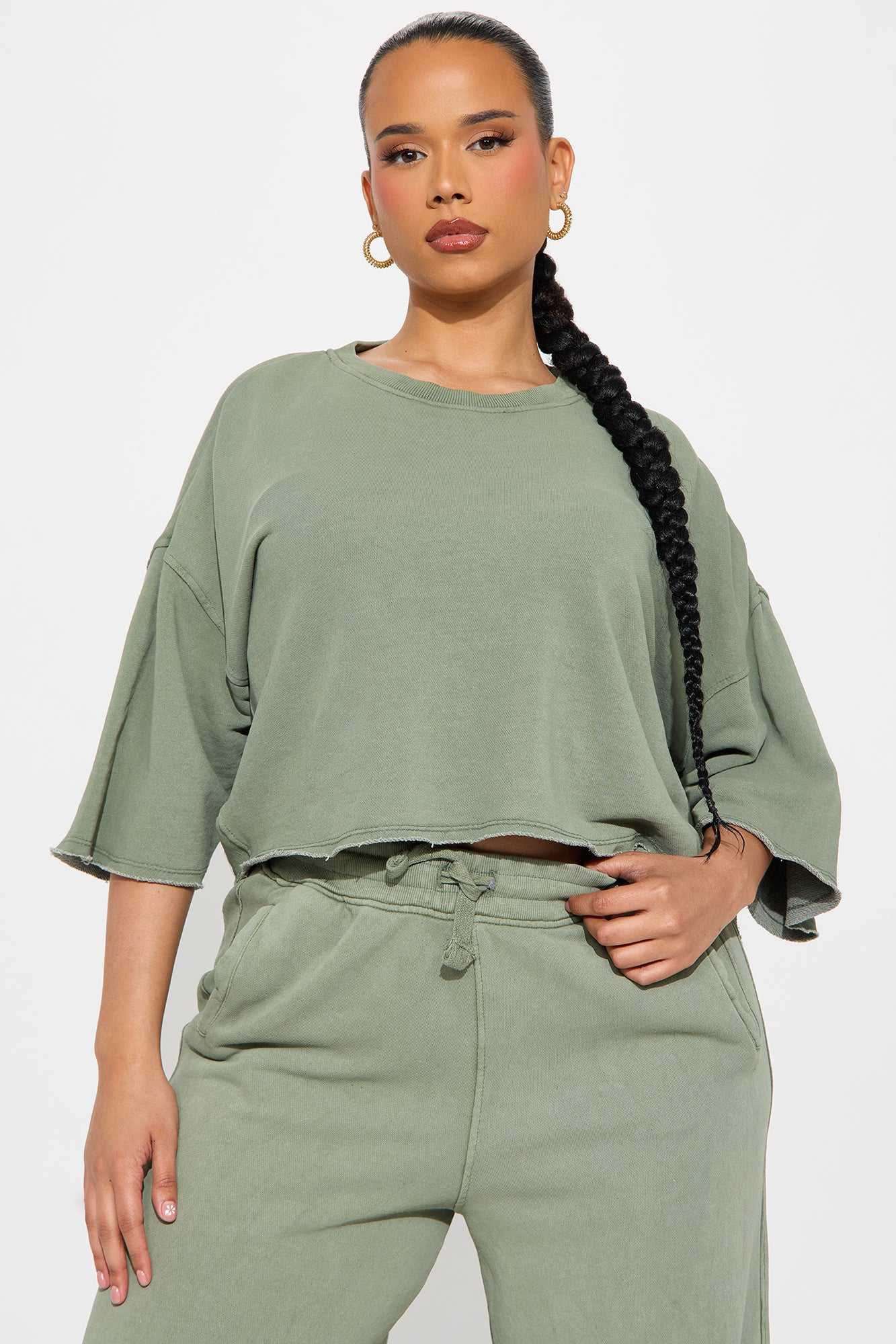Strollin' Around Pant Set - Sage