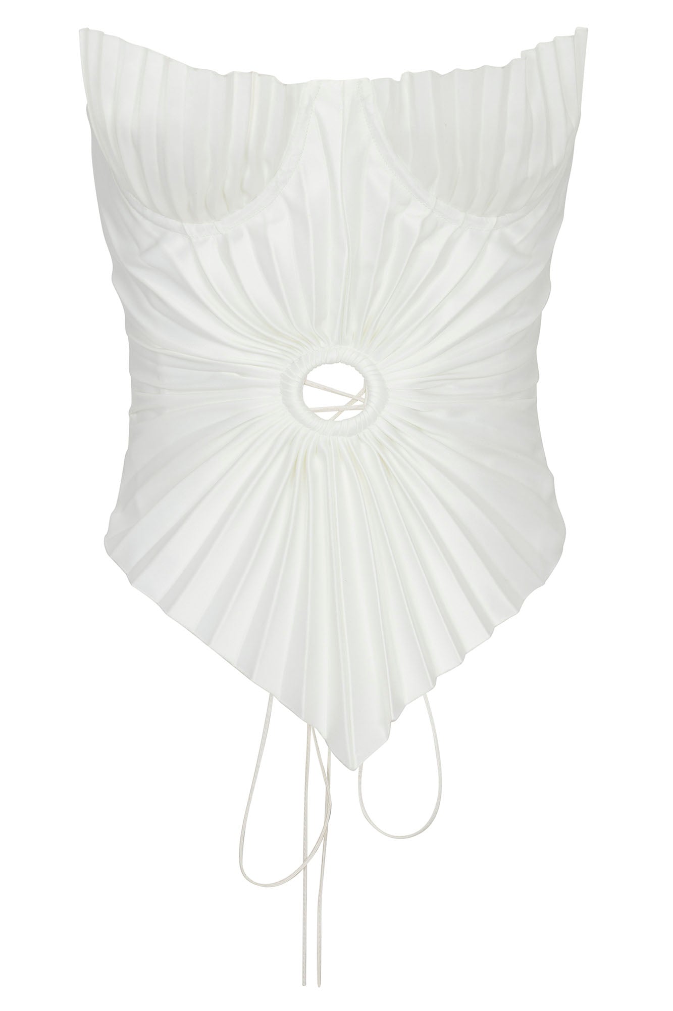 Aura Pleated Corset Top - White