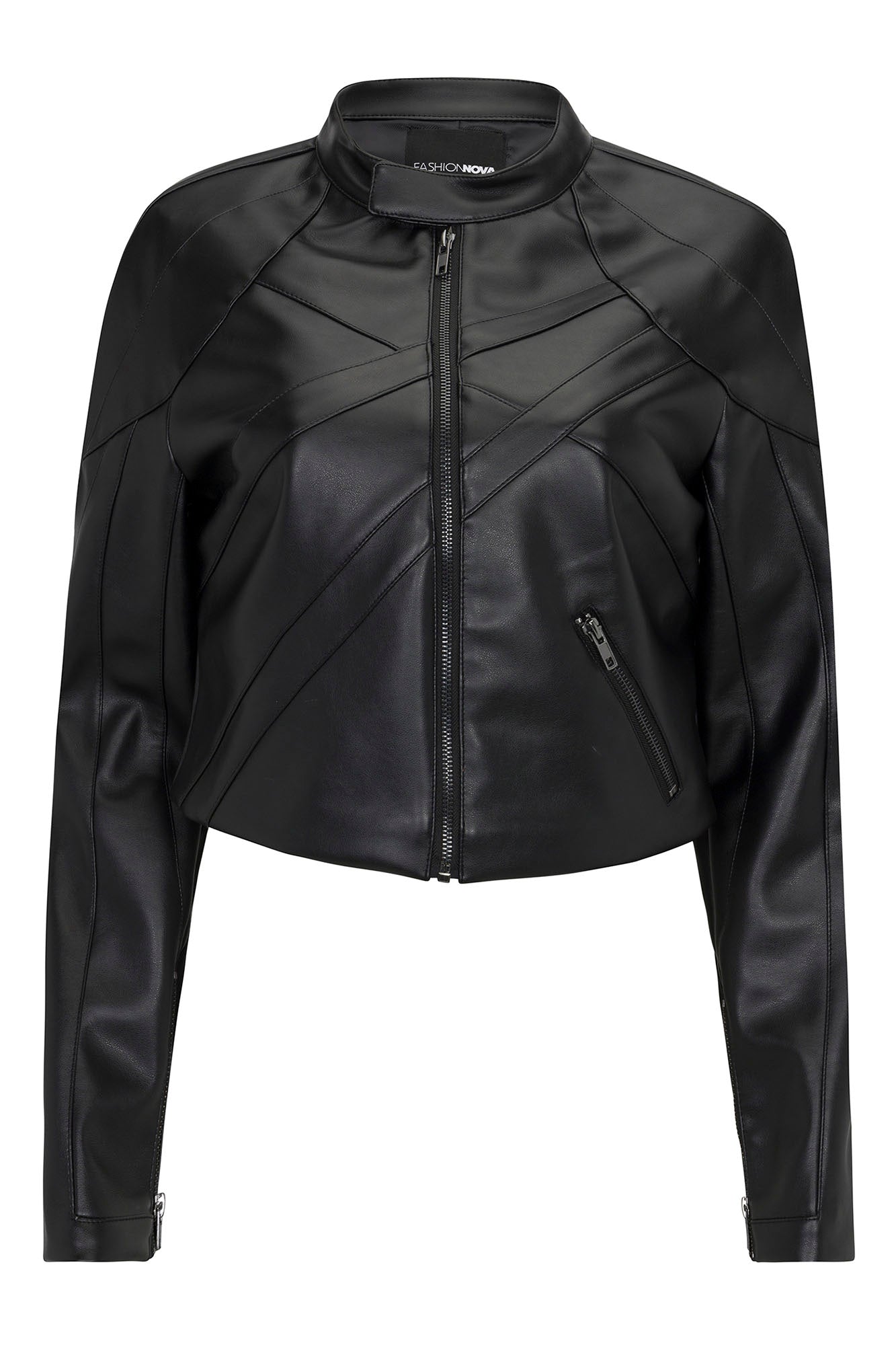 Giselle Faux Leather Jacket - Black