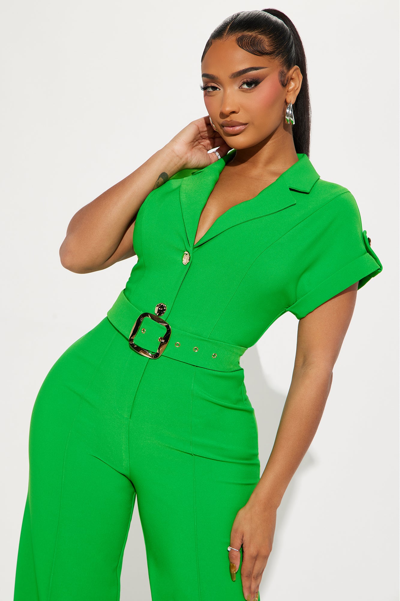 Fall For You Jumpsuit - Green