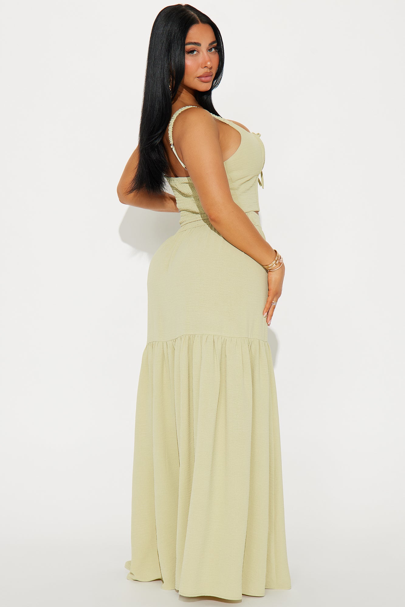 Country Belle Maxi Skirt Set - Sage