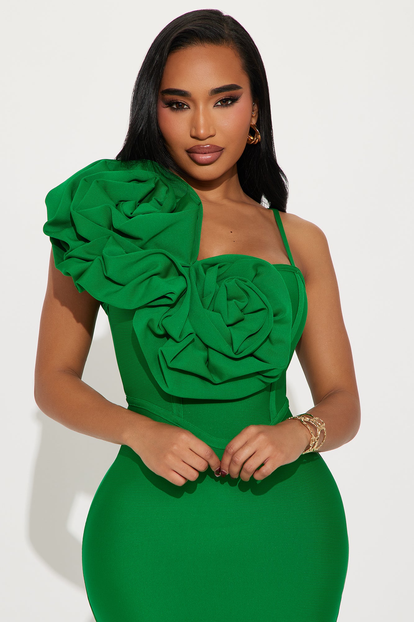 Mary Bandage Midi Dress - Kelly Green