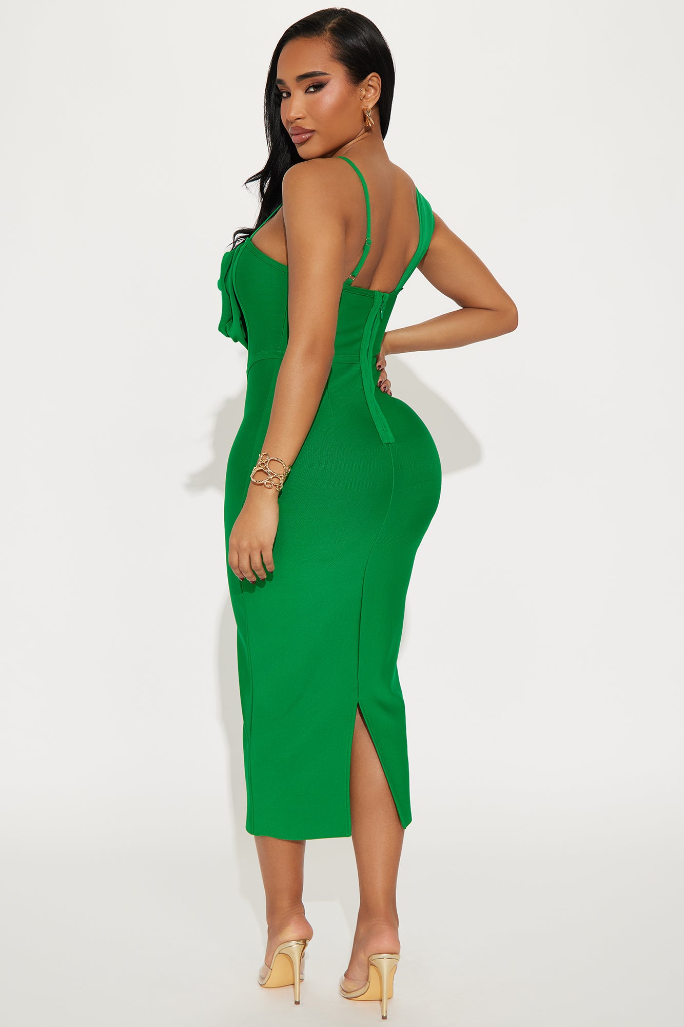 Mary Bandage Midi Dress - Kelly Green