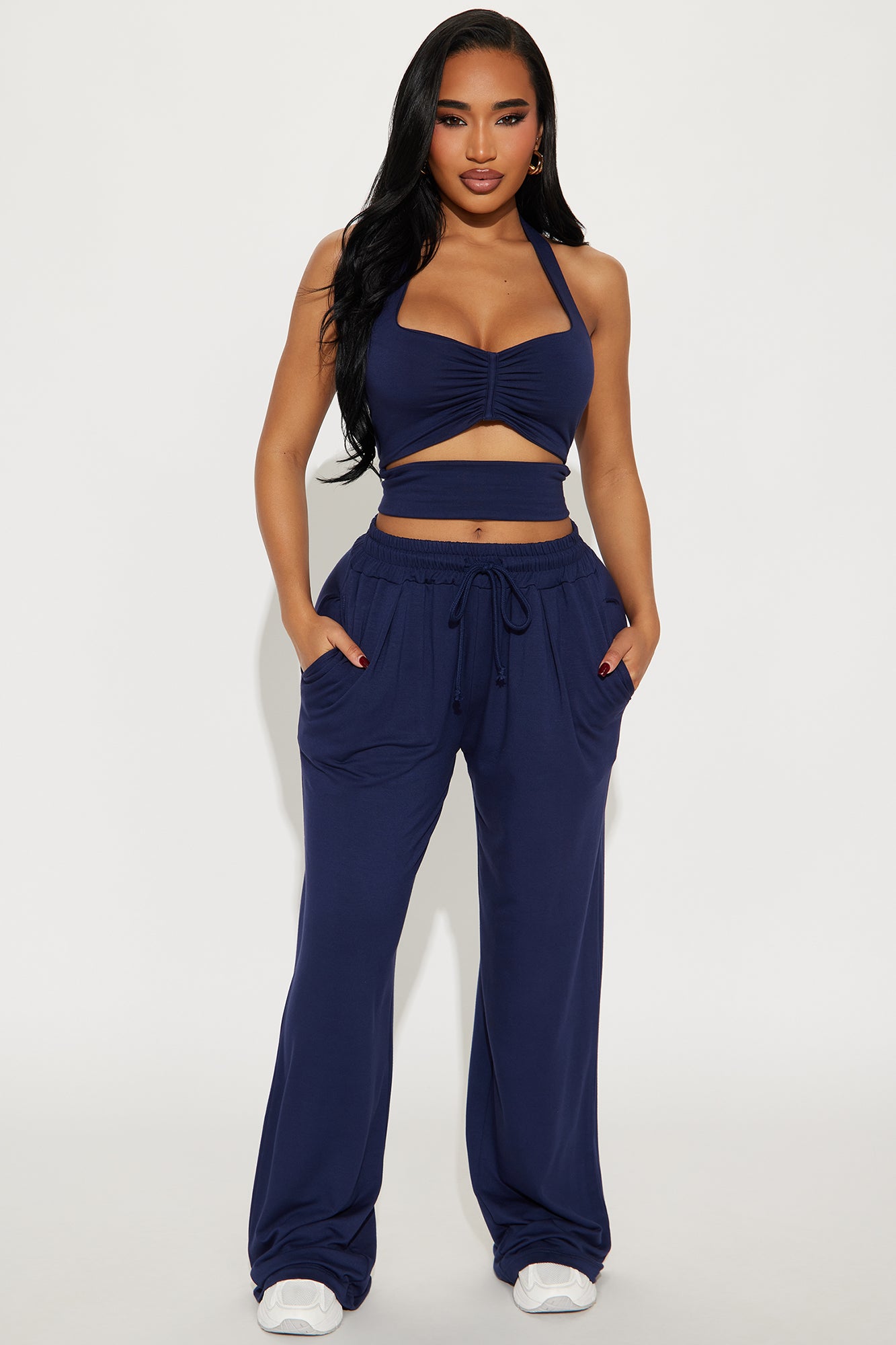 Just Stepping Out Pant Set - Navy