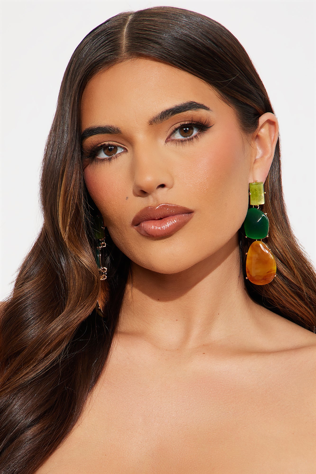 Rock Solid Earrings - Brown/combo