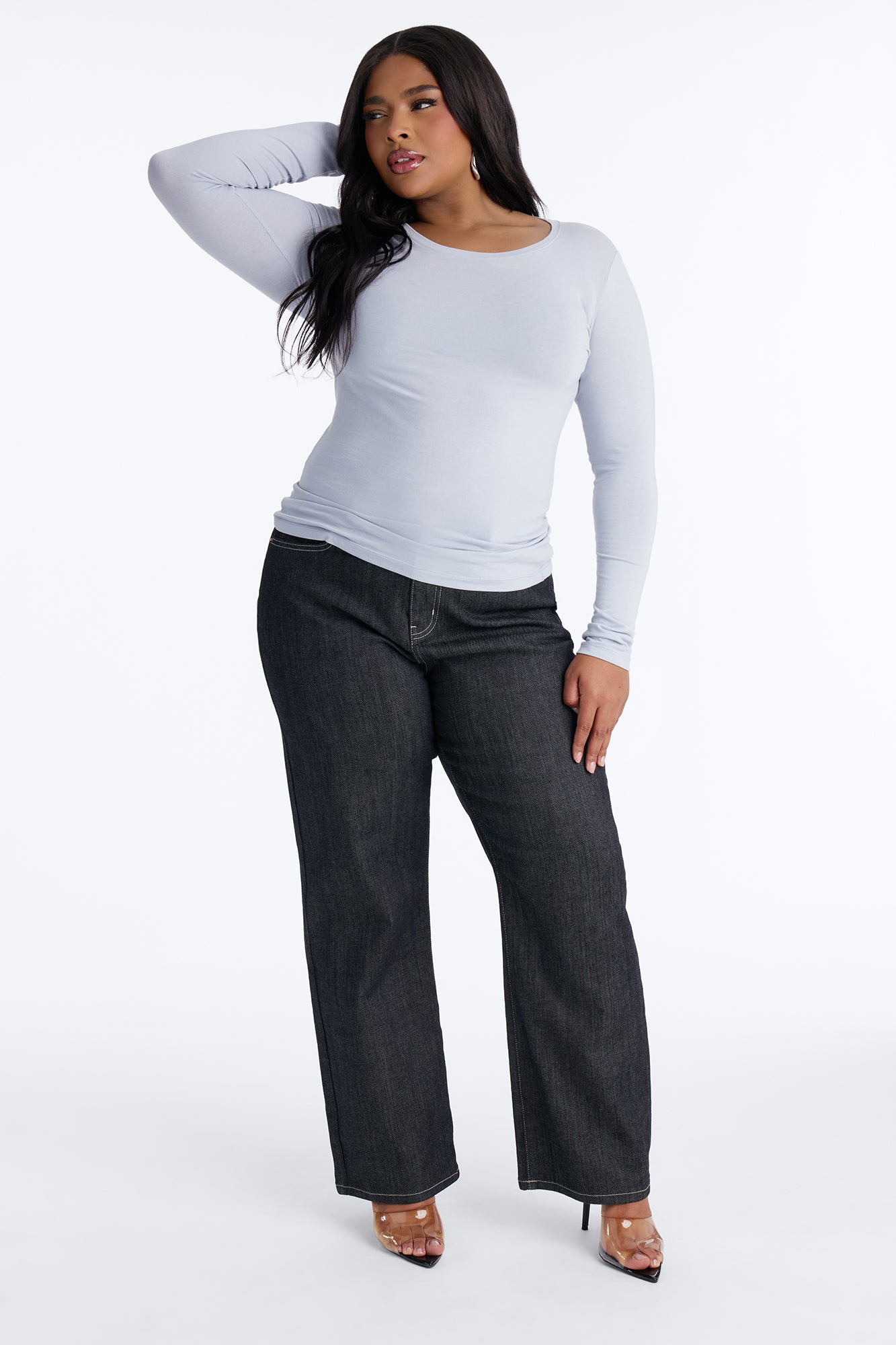 Julia Long Sleeve Top - Dusty Blue