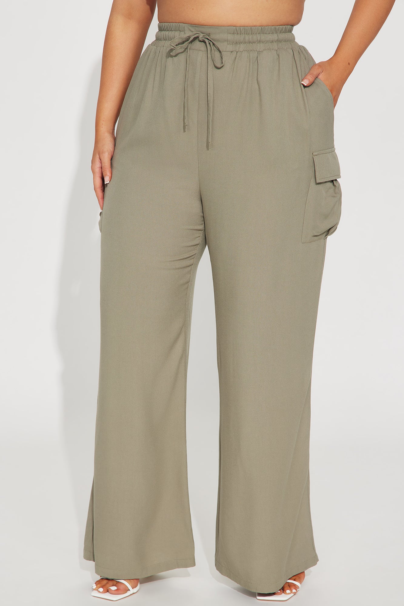 Camilla Wide Leg Cargo Pant - Charcoal