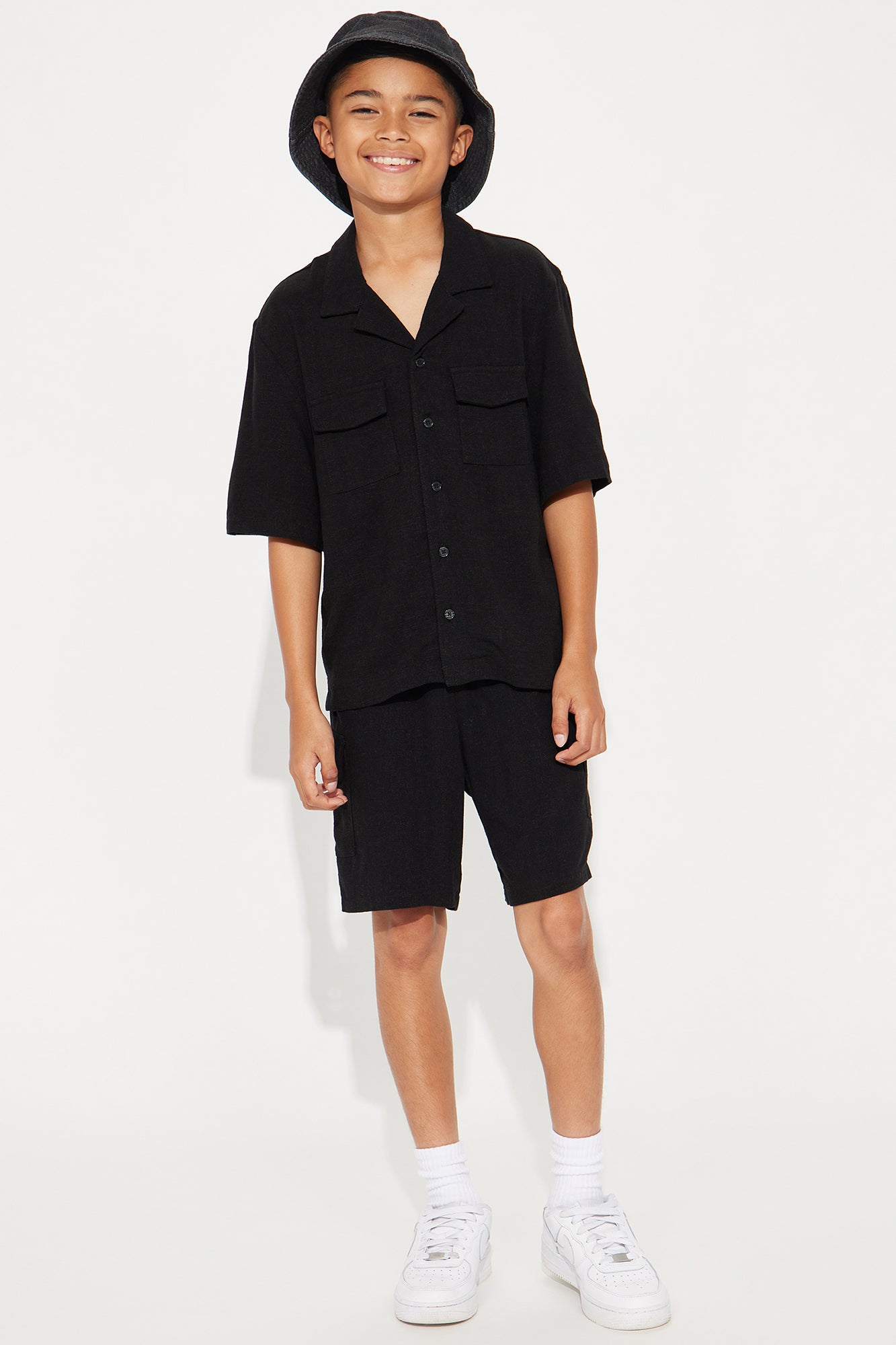 Mini Ashford Linen Shirt - Black