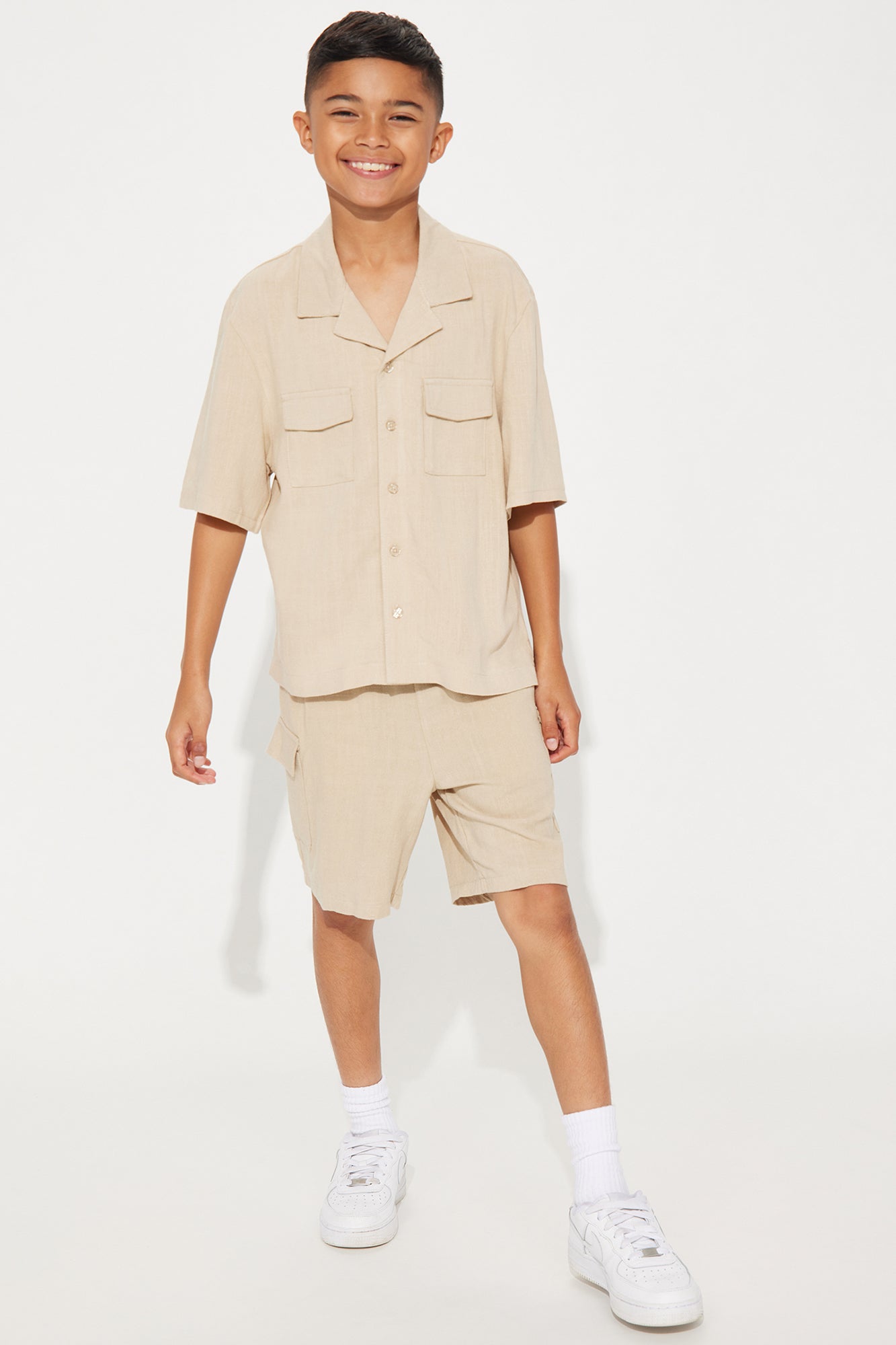Mini Ashford Linen Shirt - Tan