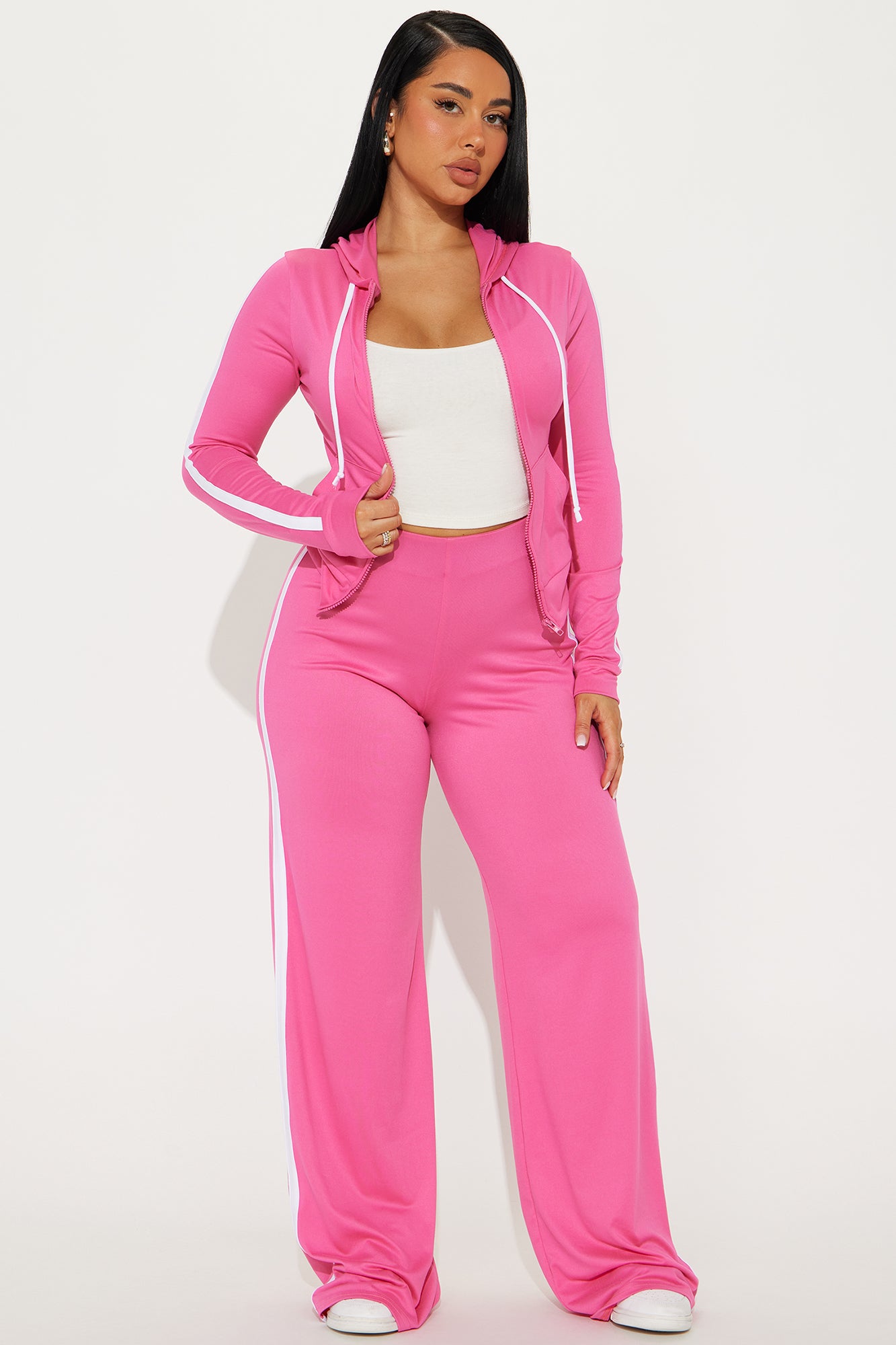 Tennis Courts Wide Leg Pant Set - Pink