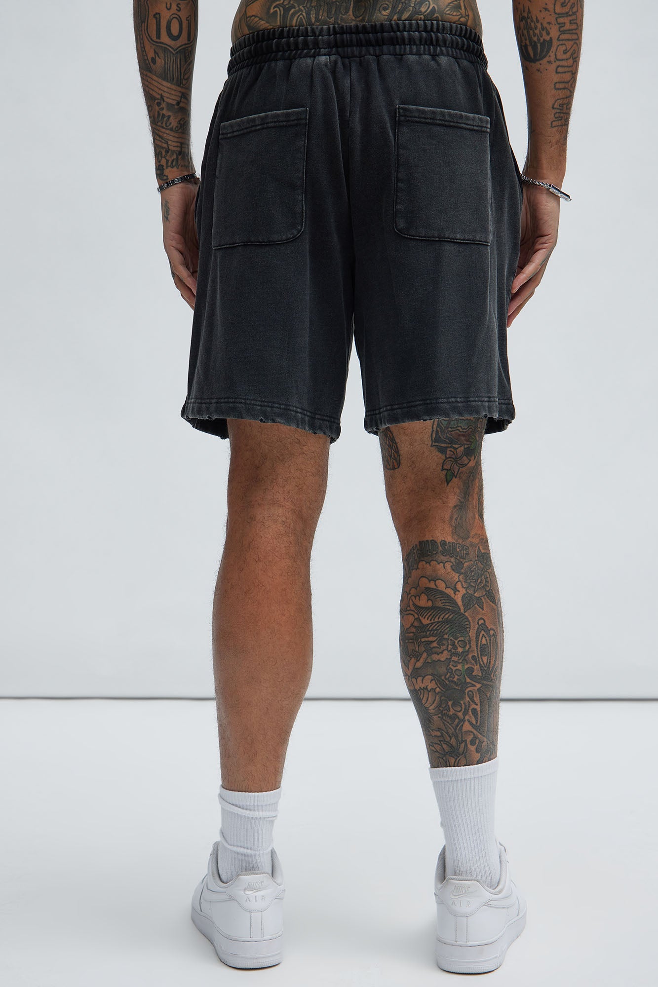 Tayson Heavy Wash Relaxed Shorts - Black Wash