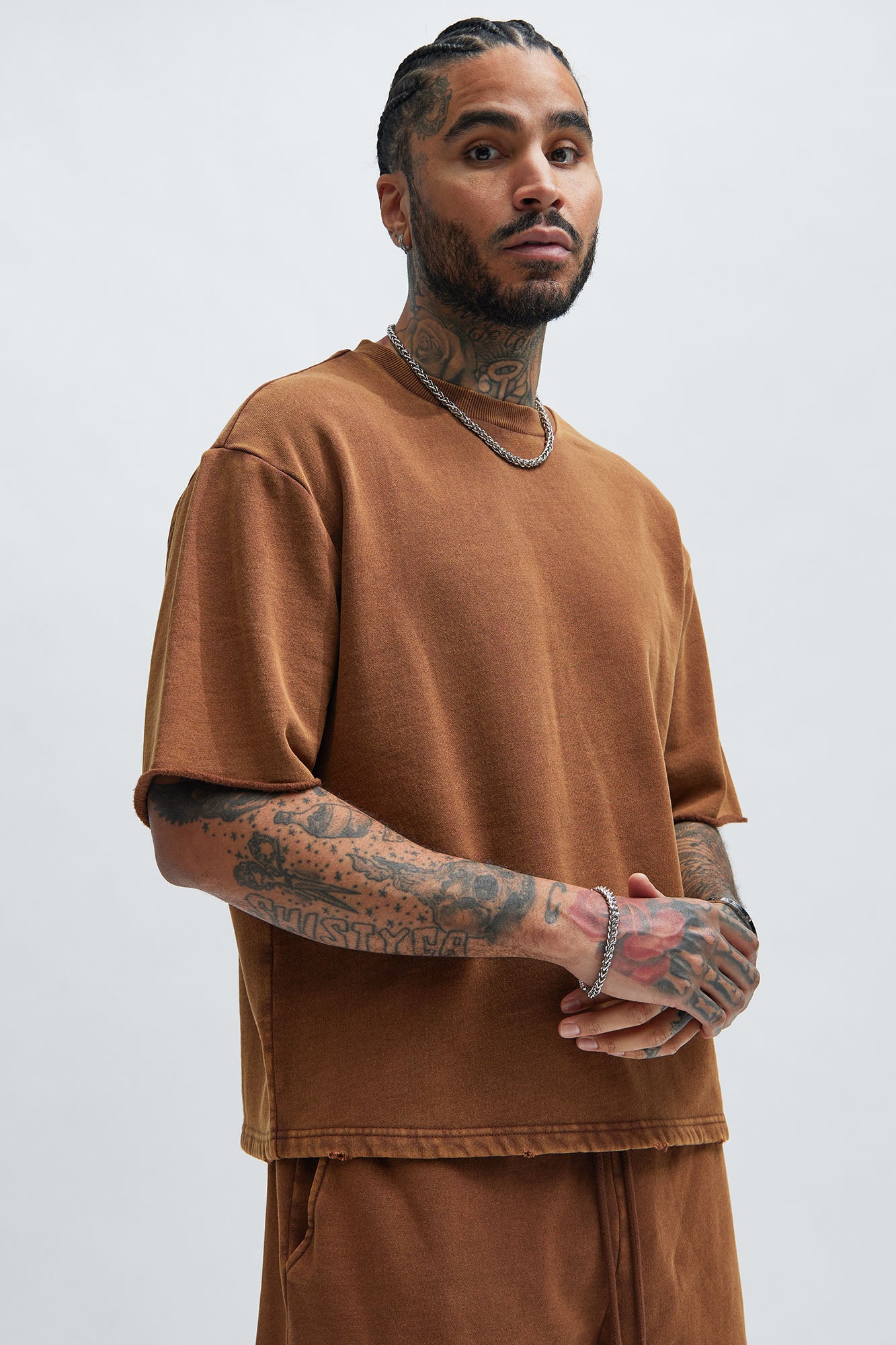 Tayson Heavy Wash Tee - Dark Brown