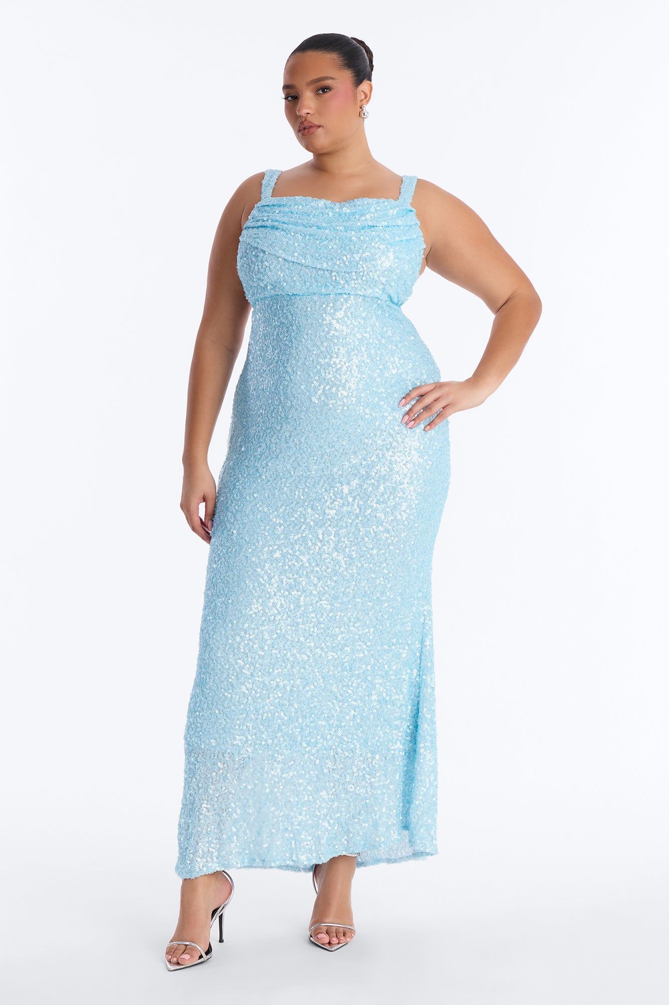 Glam Fantasy Sequin Gown - Light Blue