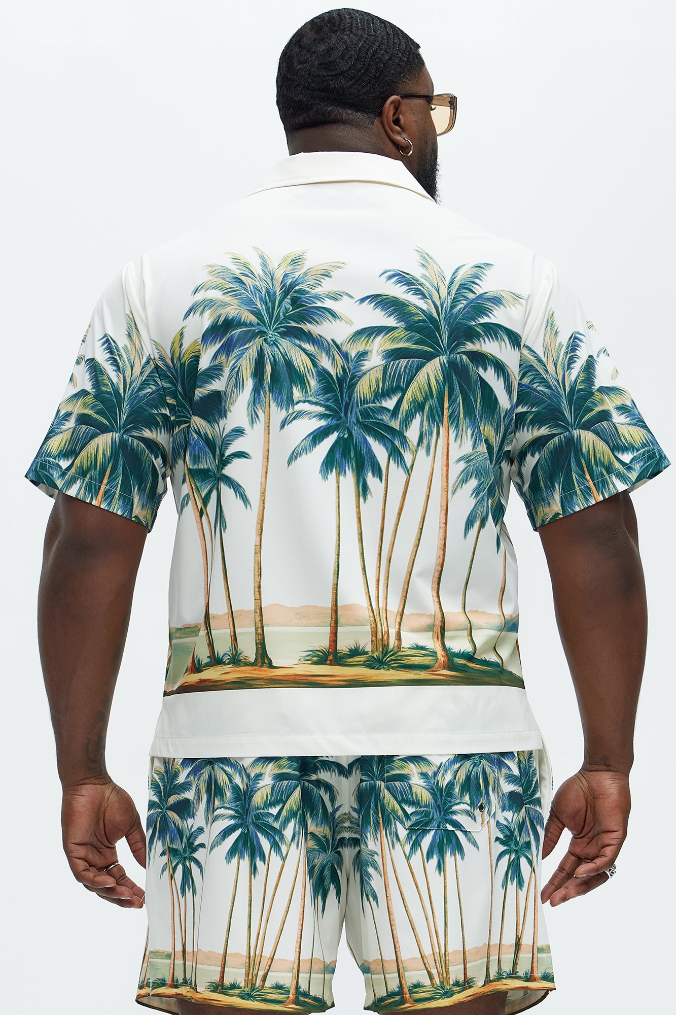 Moulay Palm Printed Cuban Shirt - Cream/combo
