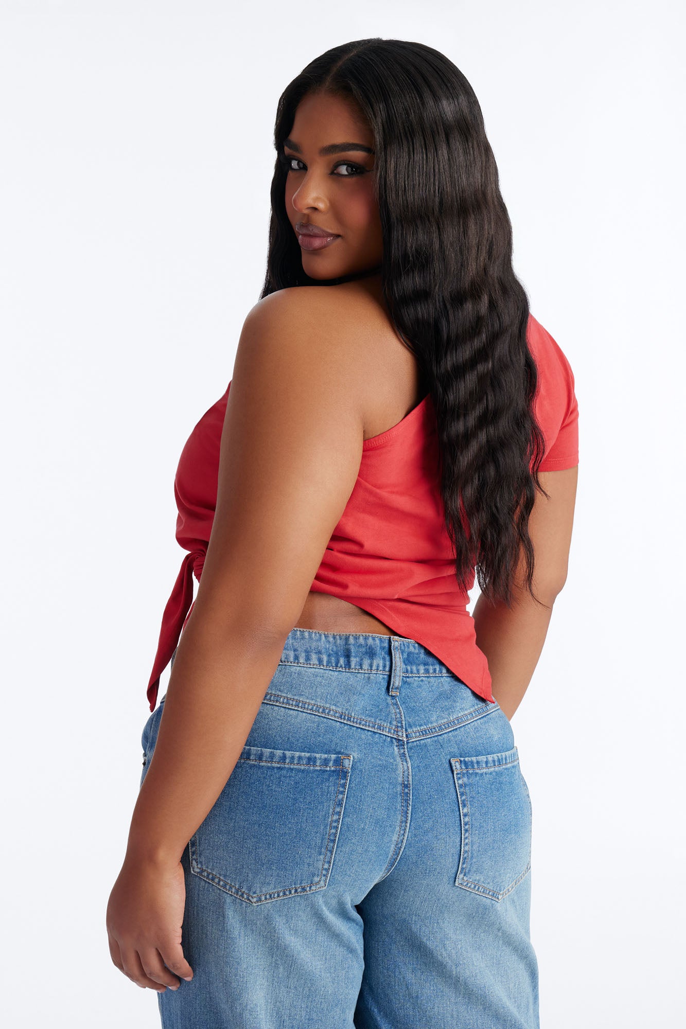 Rodeo Show One Shoulder Tee - Red