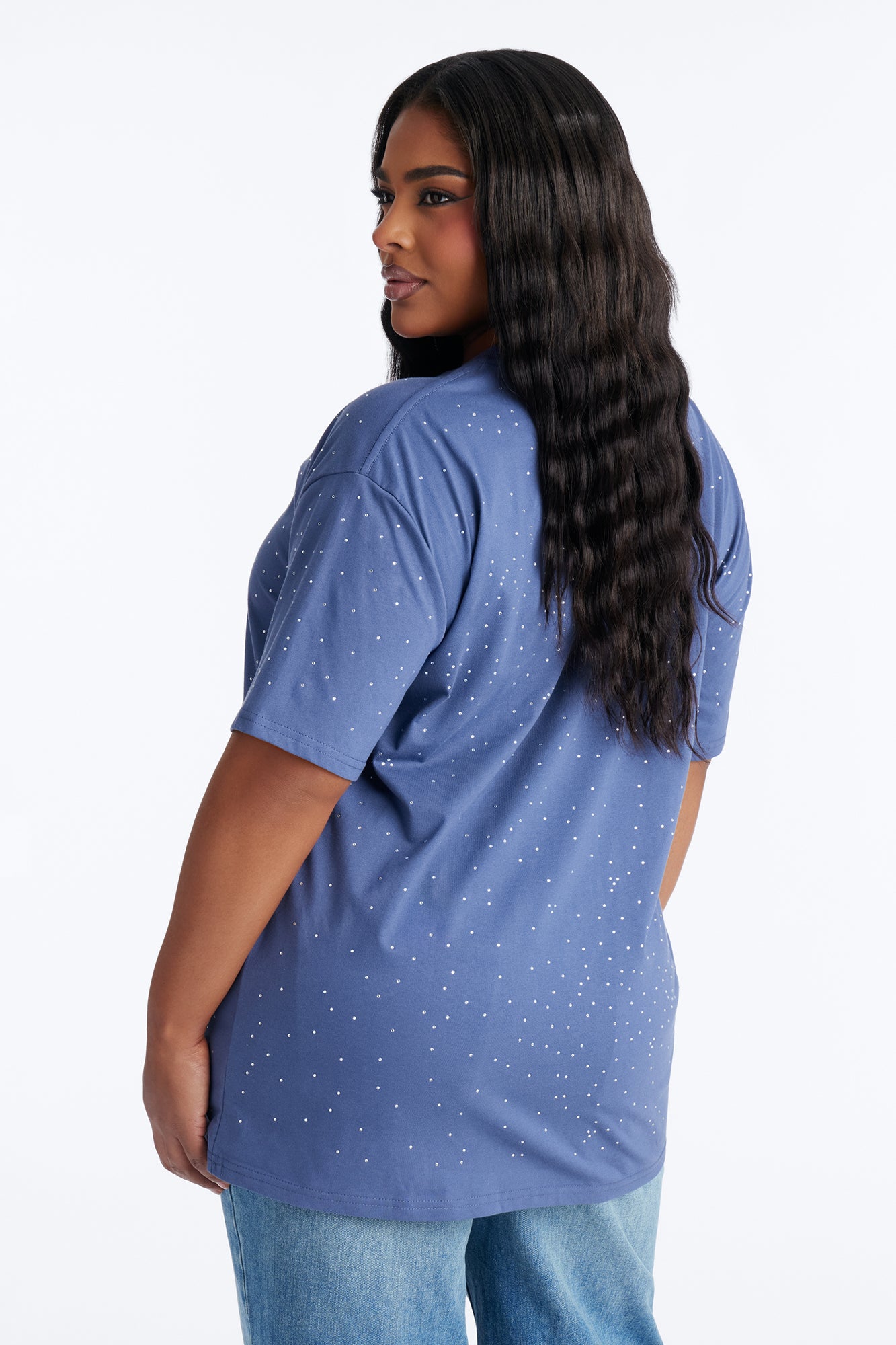 Def Leppard All Over Rhinestone Tee - Navy