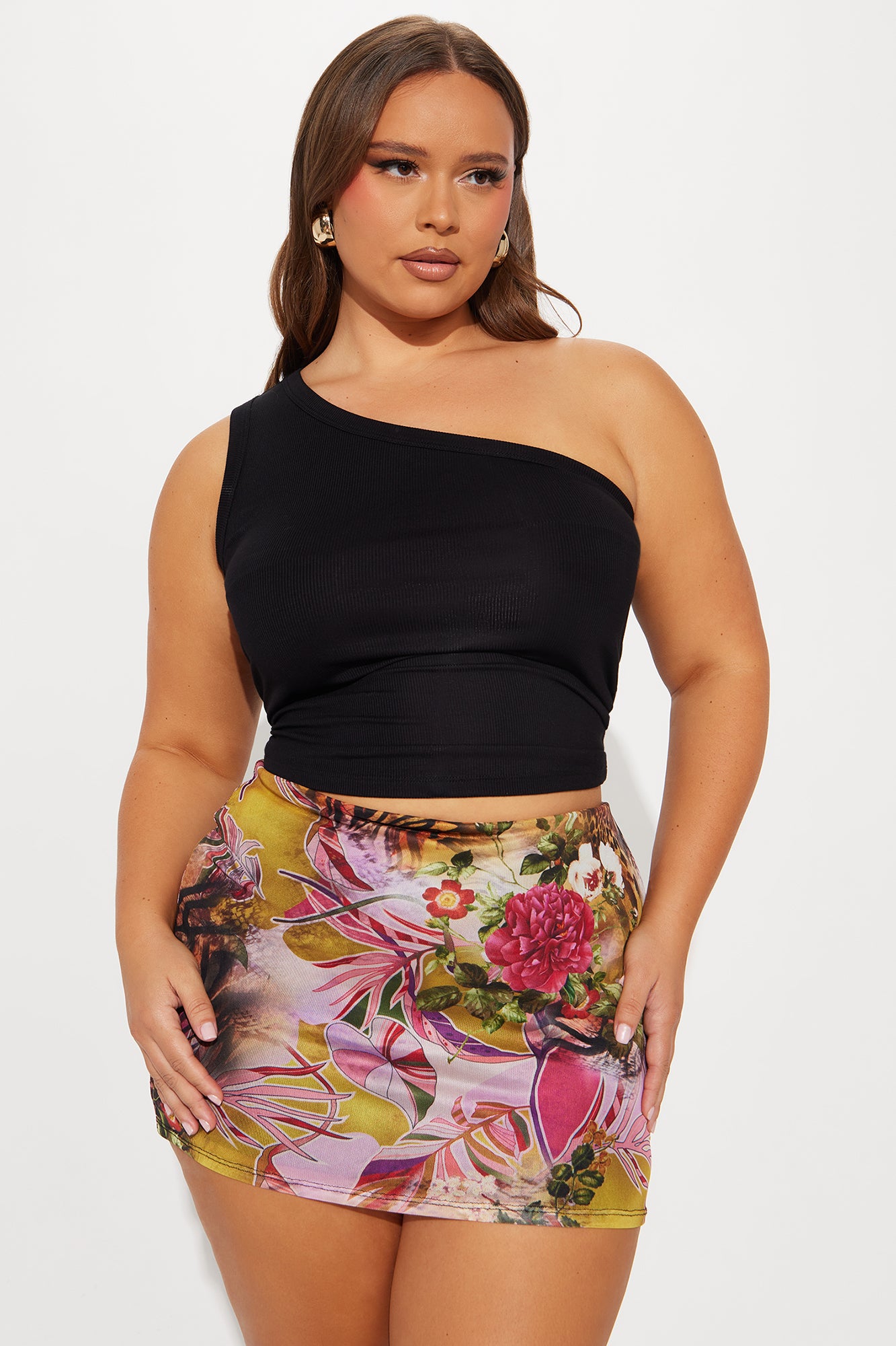 Lara One Shoulder Top - Black