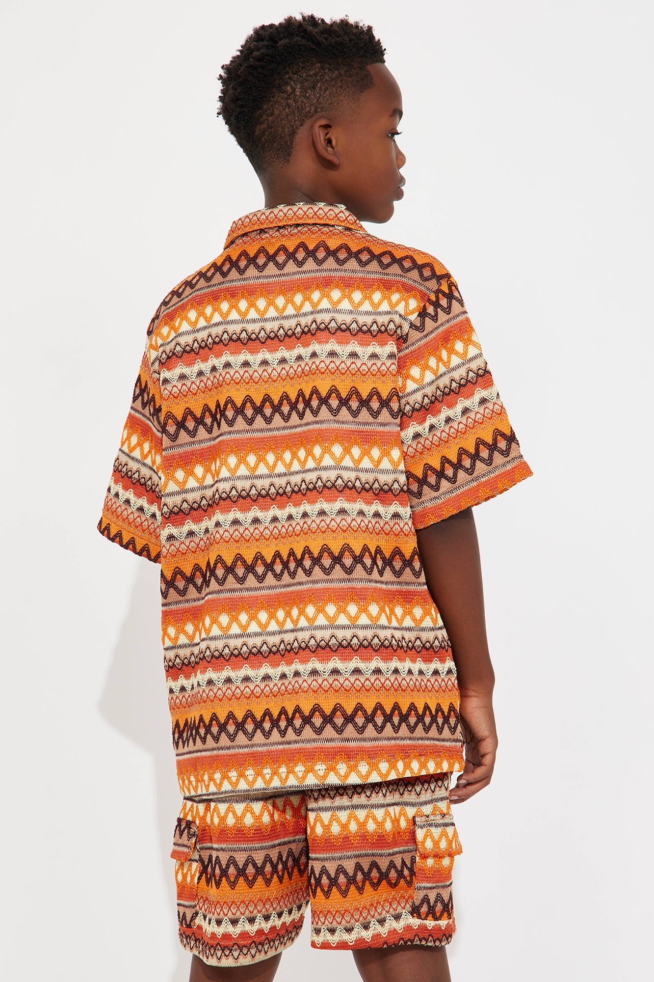 Mini Sunset Short Sleeve Polo - Brown/combo