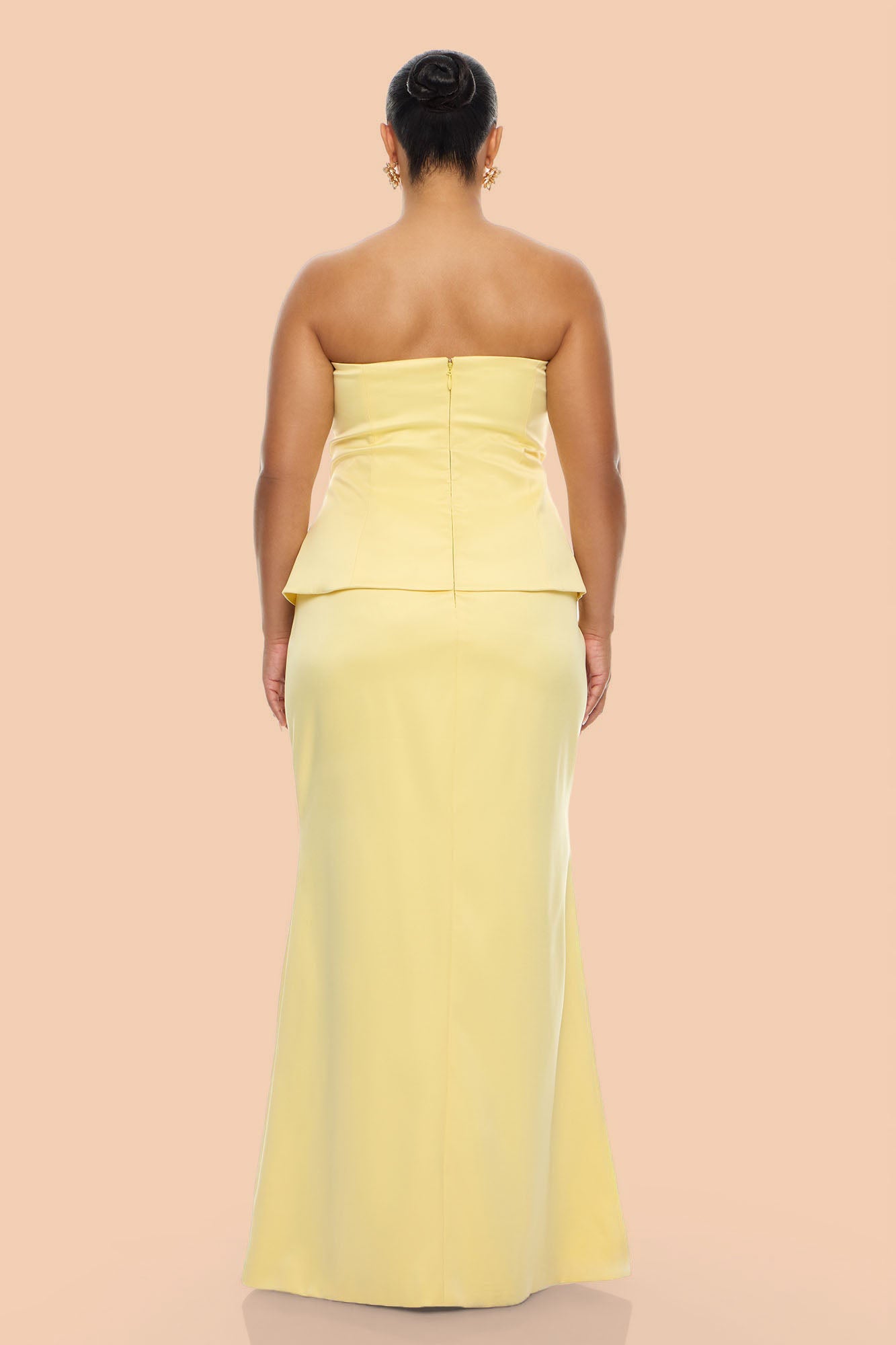 Kenny Satin Gown - Butter Yellow
