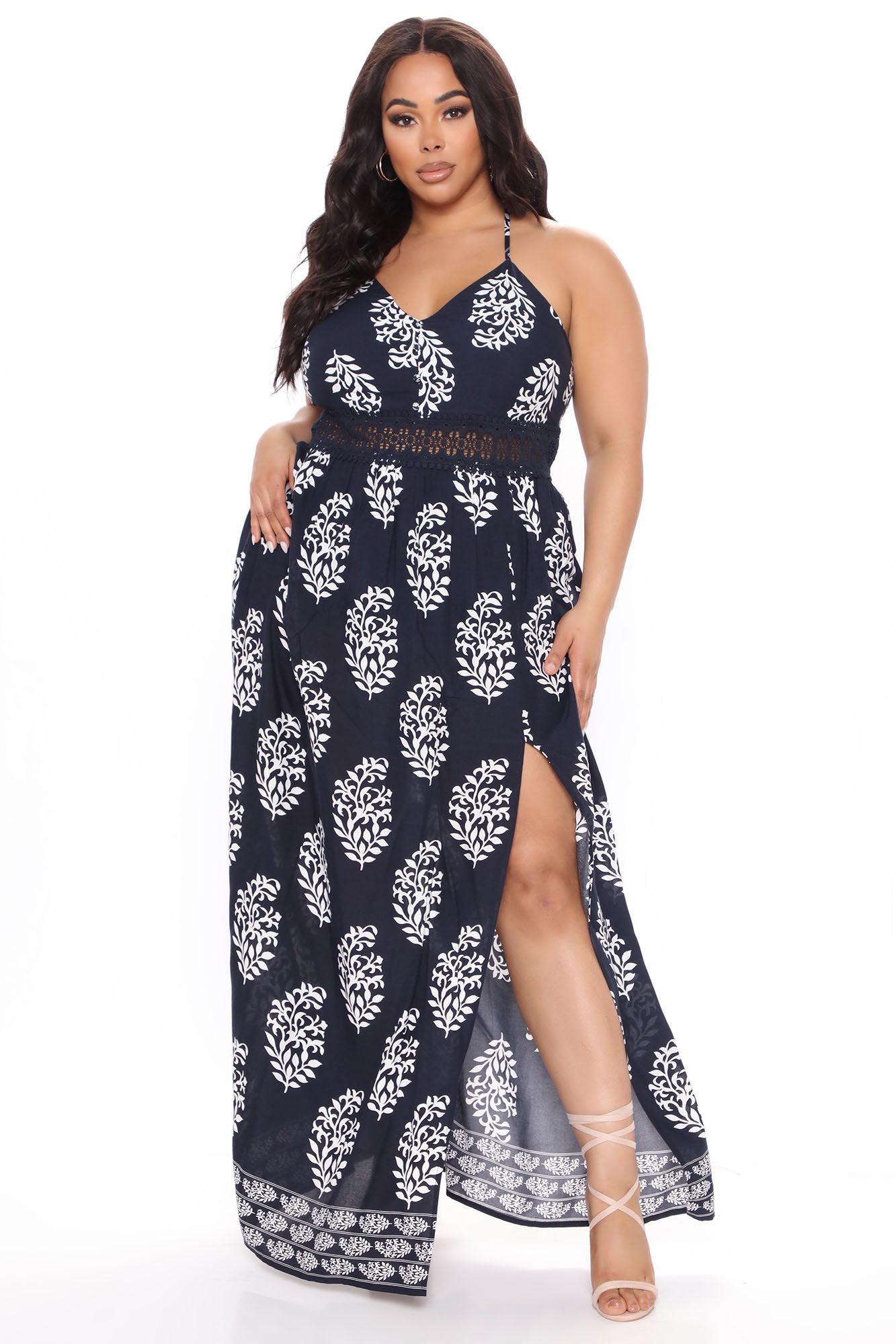 Holy Slit Dress - Navy