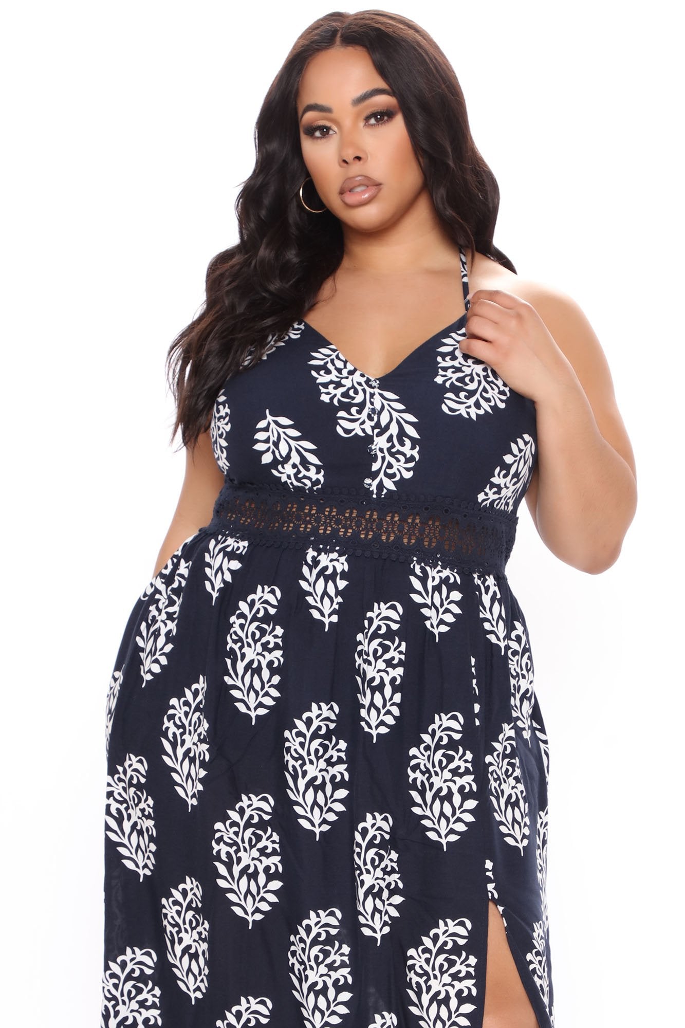 Holy Slit Dress - Navy