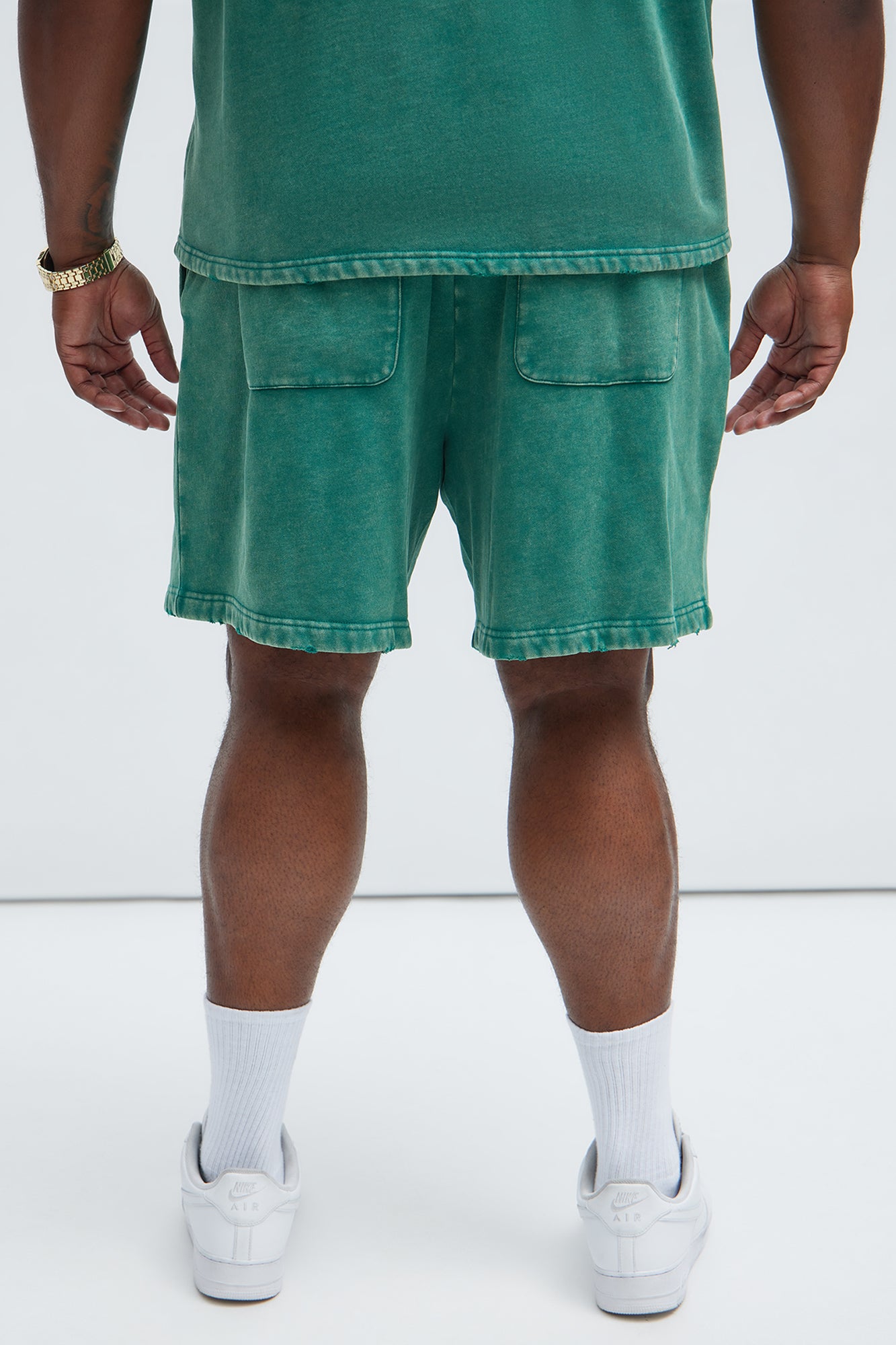 Tayson Heavy Wash Relaxed Shorts - Green