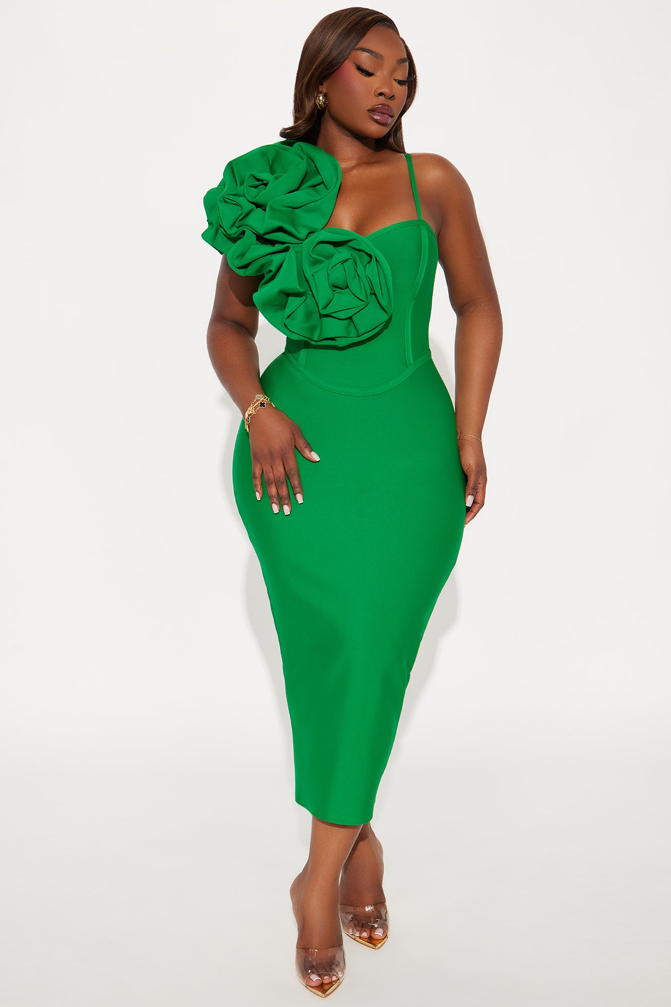 Mary Bandage Midi Dress - Kelly Green