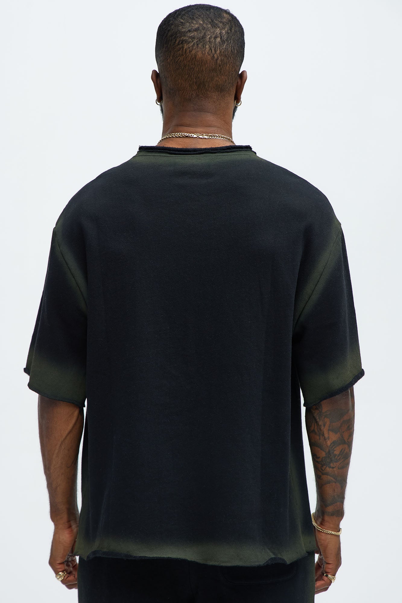 Tayson Blurred Lines Relaxed Fleece Tee - Black