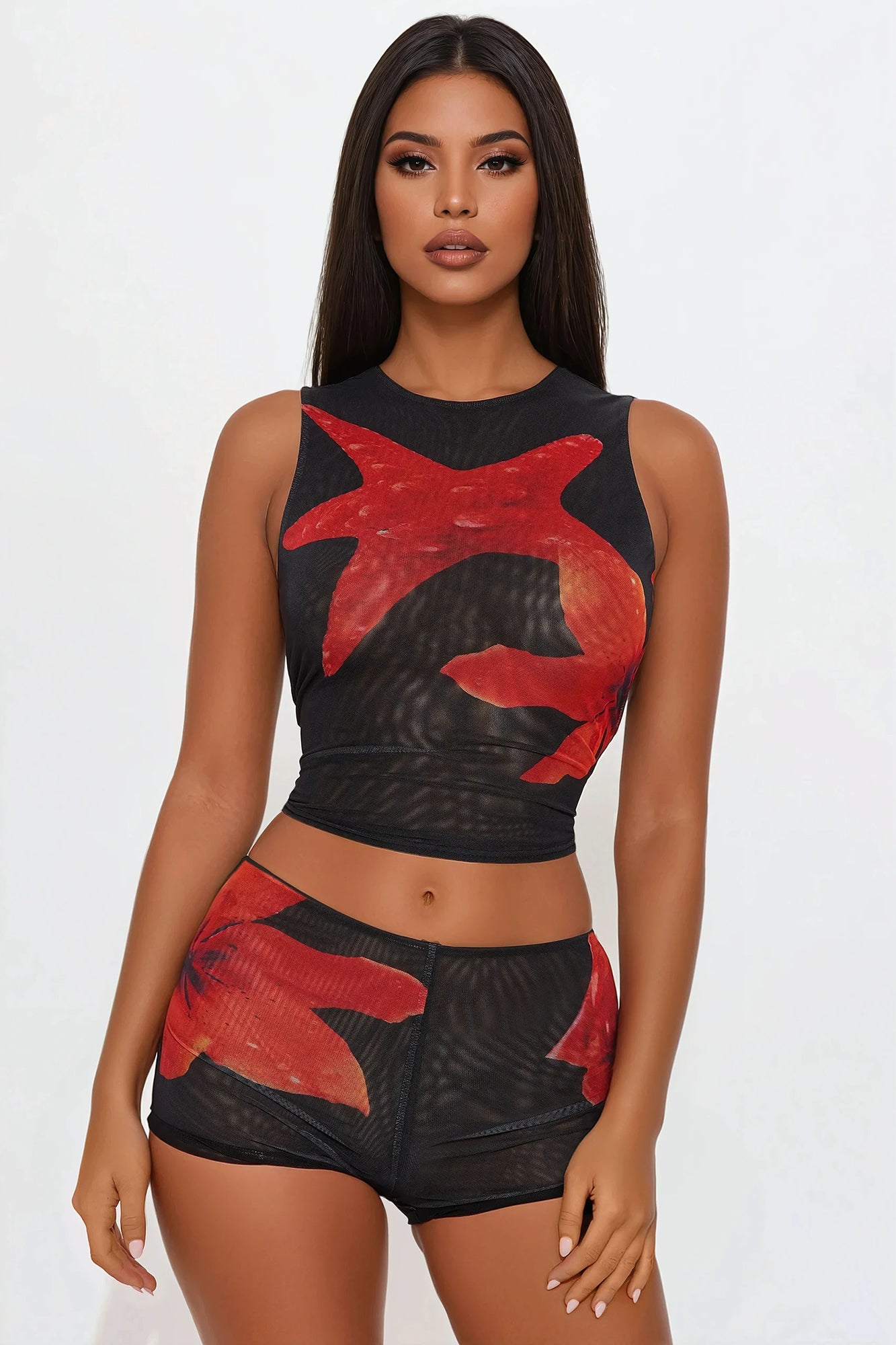 Sea Me Now Mesh Short Set - Black/combo