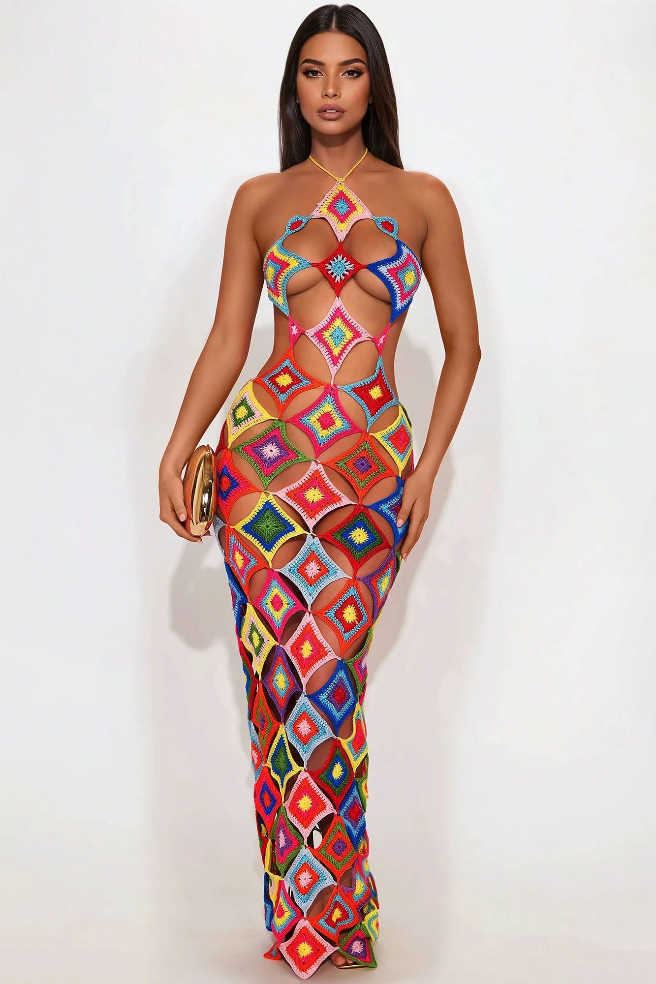Eve Crochet Maxi Dress - Multi Color