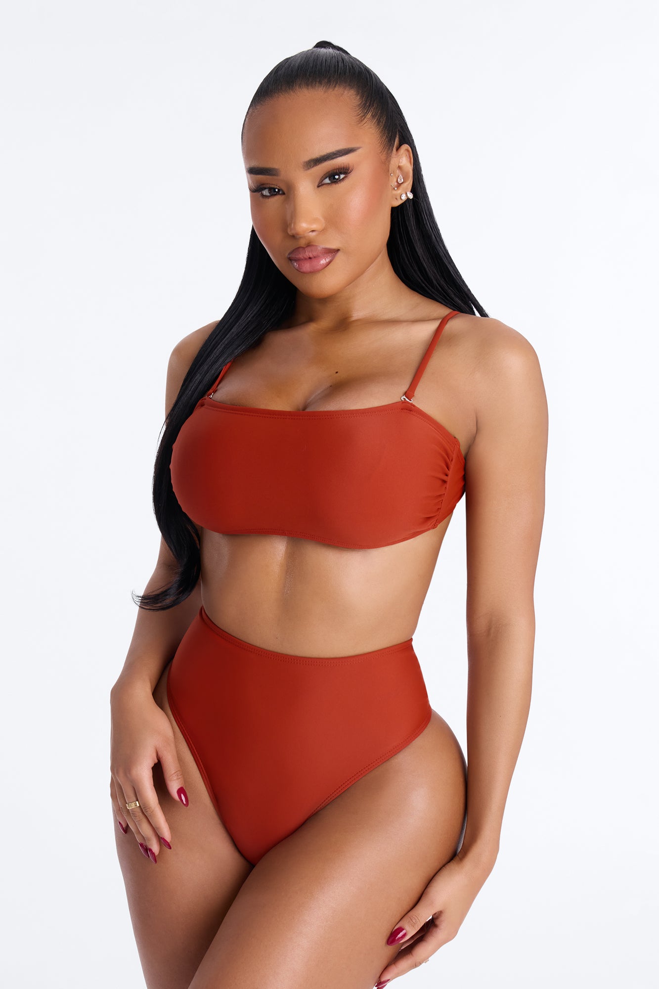 Maui Mix And Match Bandeau Bikini Top - Rust