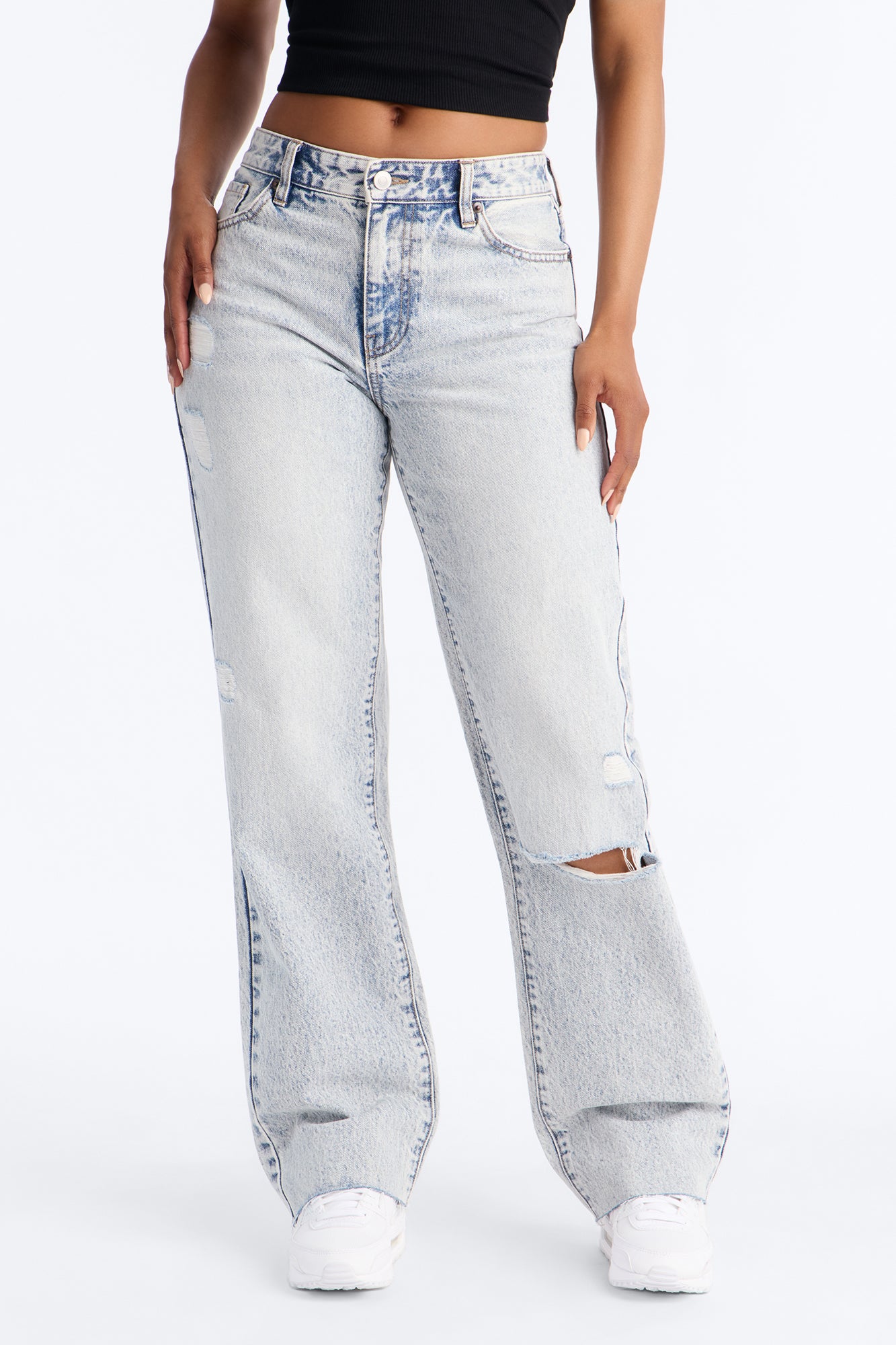 90s Classic Basic Non Stretch Straight Leg Jean - Light Wash