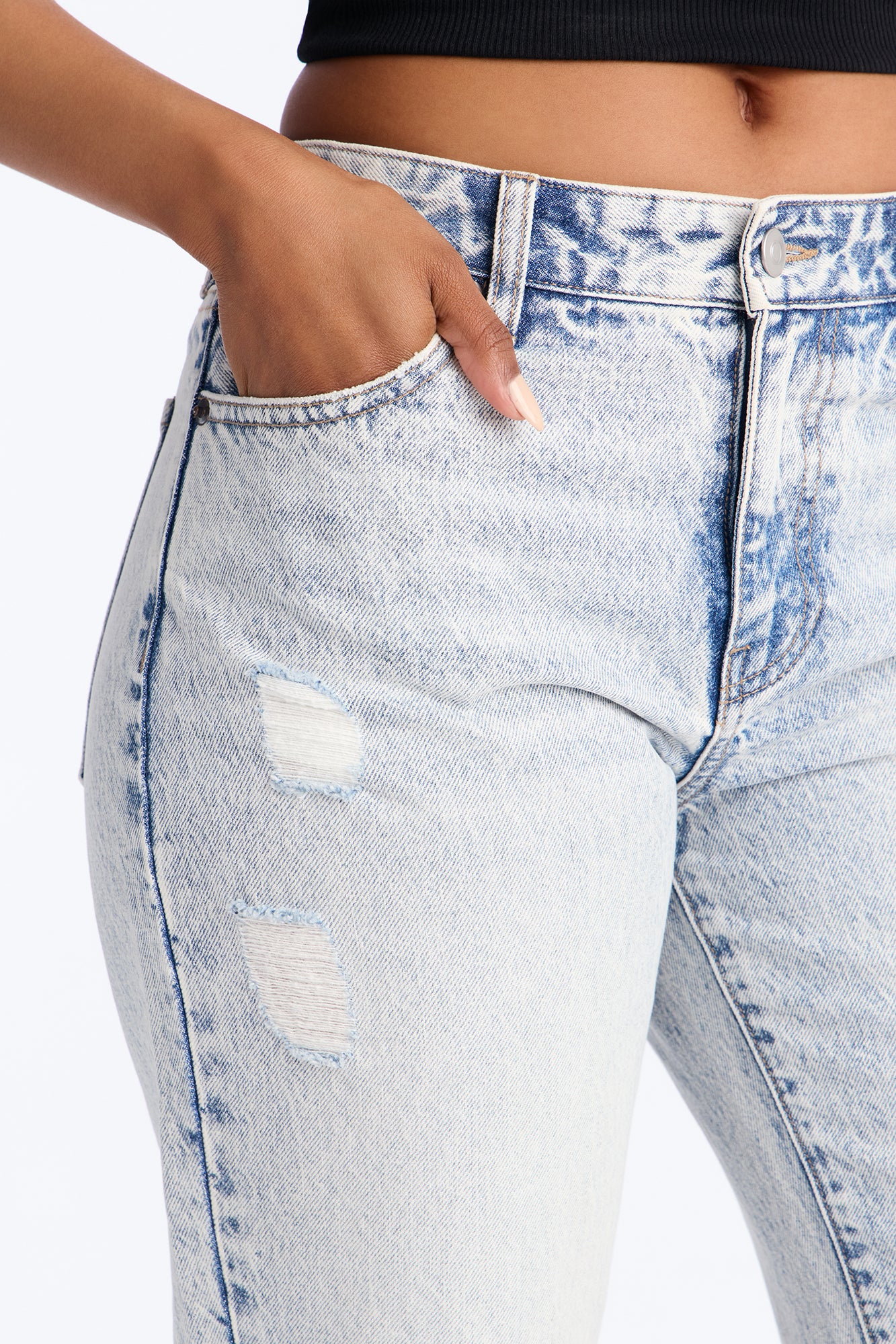 90s Classic Basic Non Stretch Straight Leg Jean - Light Wash