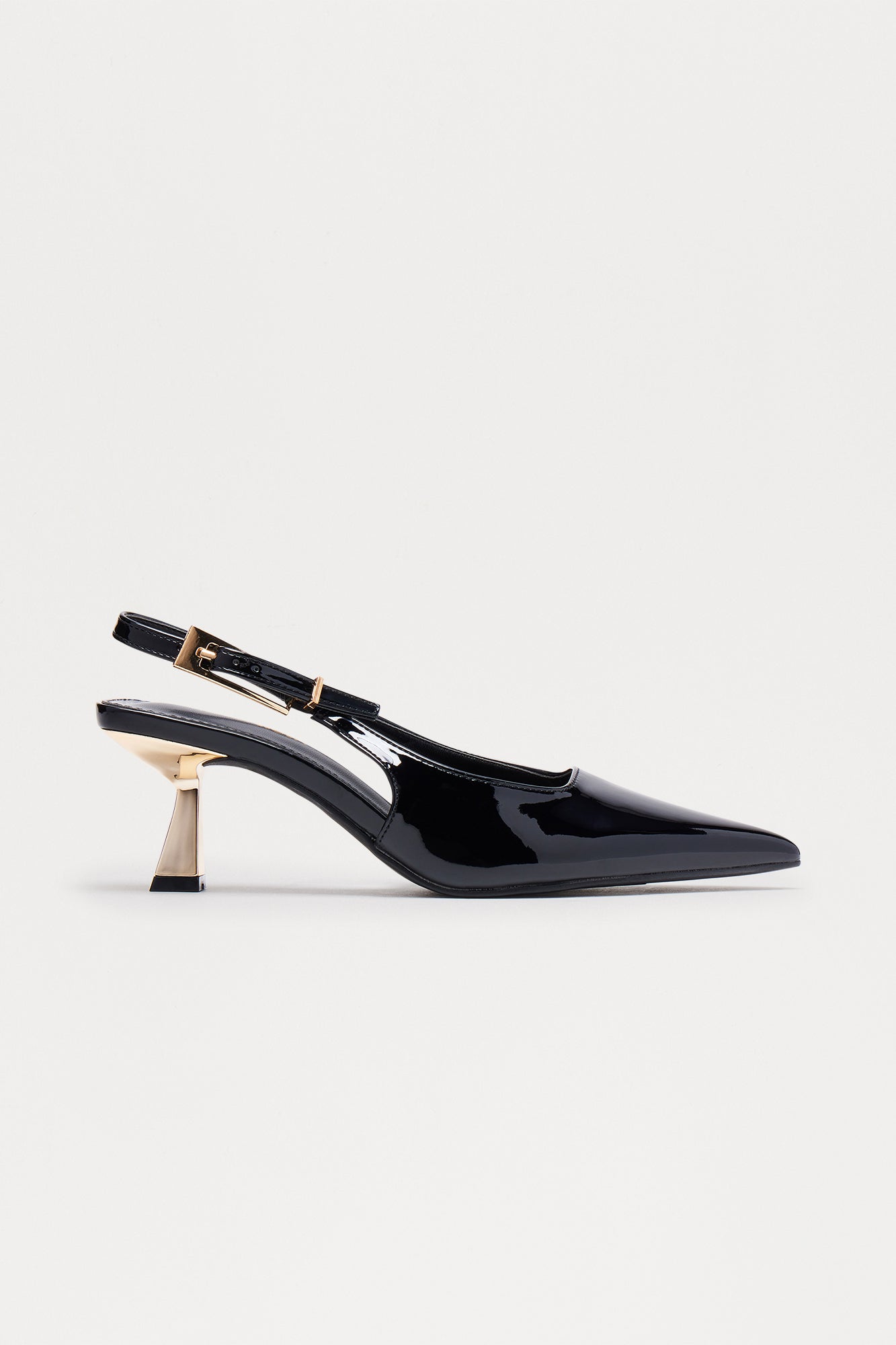 Cassandra Slingback Kitten Heels - Black