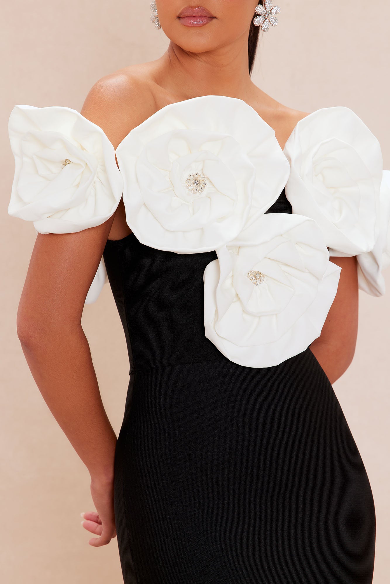 Lolita Bandage Maxi Dress - Black/White