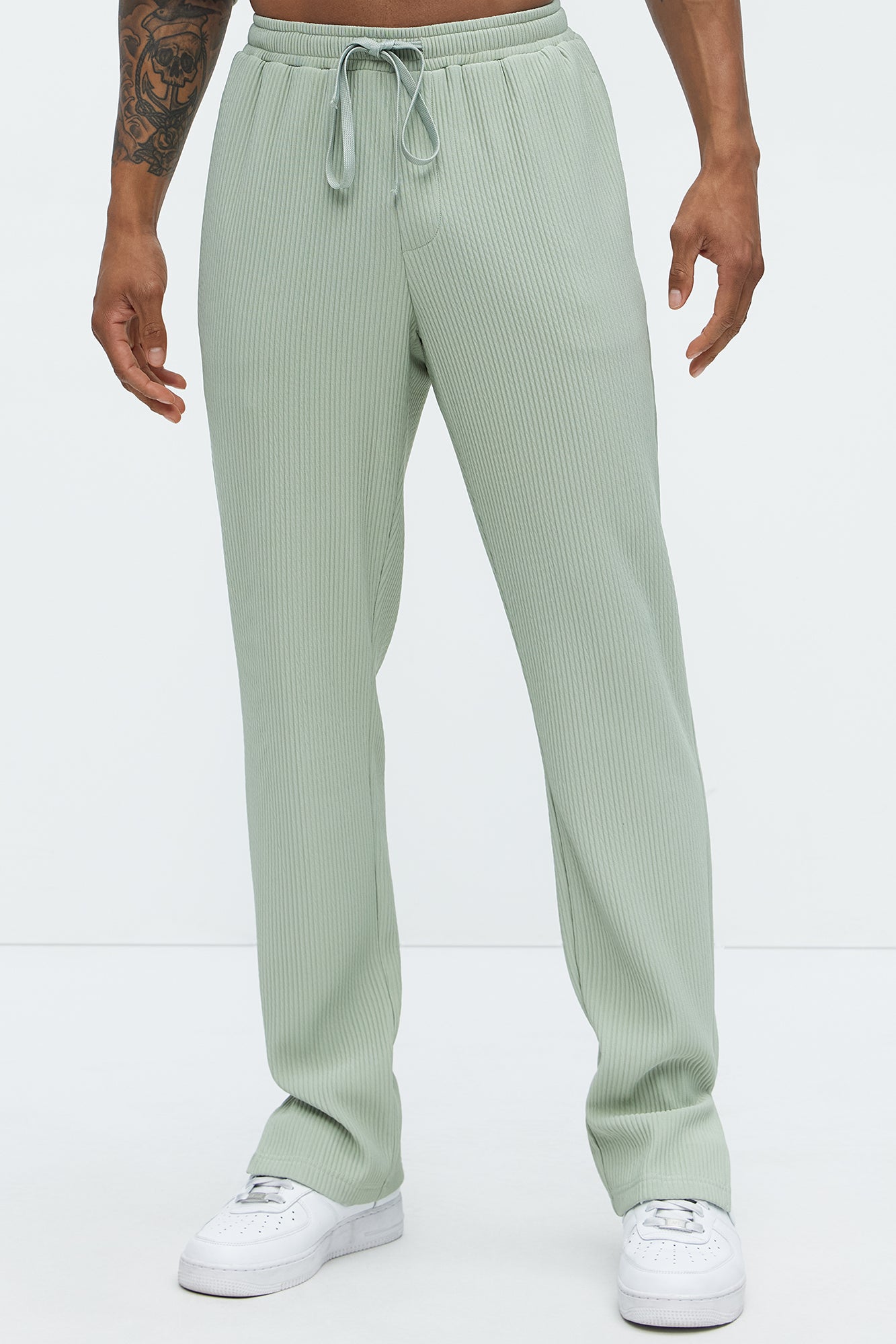 Show Up Slim Slit Pants - Sage