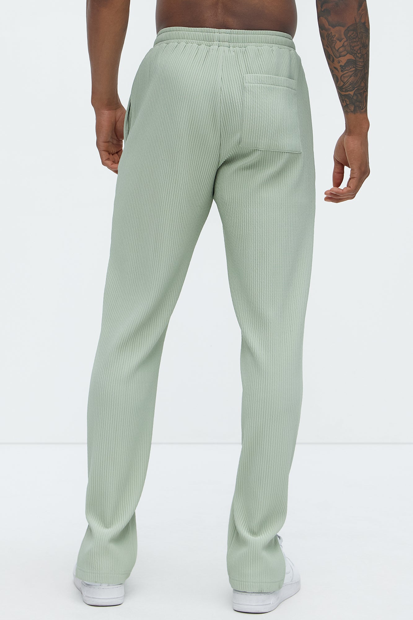 Show Up Slim Slit Pants - Sage