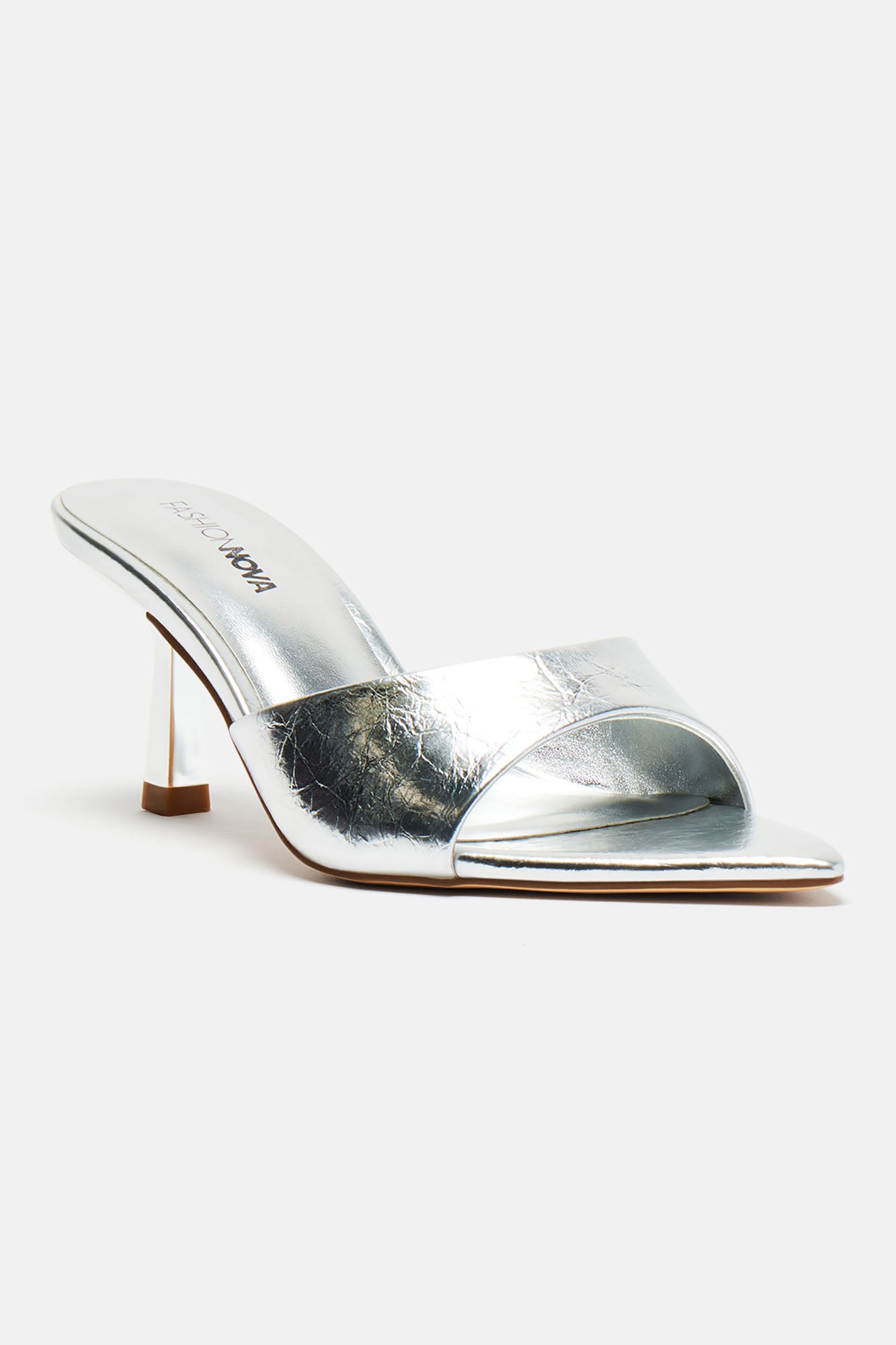 Only Have Eyes For You Heeled Mules - Silver
