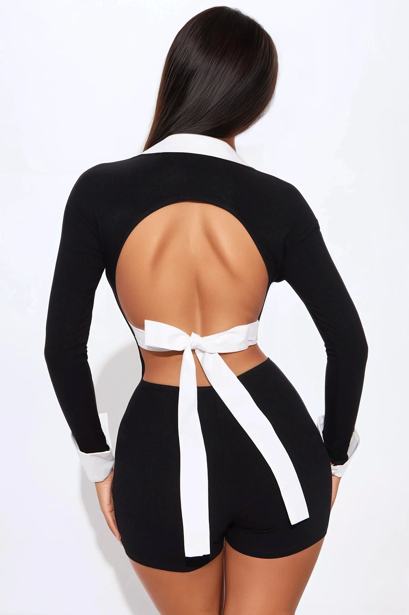 Changed My Mind Cut Out Romper - Black/combo