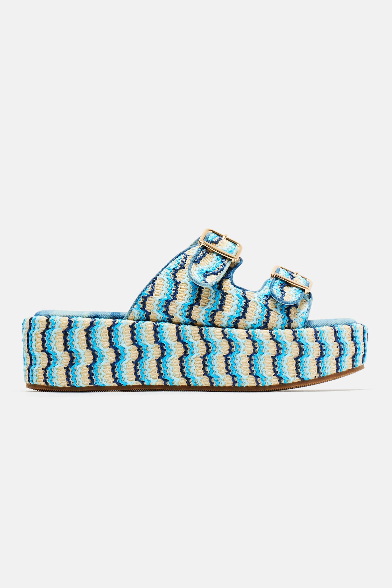 Stay Chill Flatform Sandals - Blue/combo
