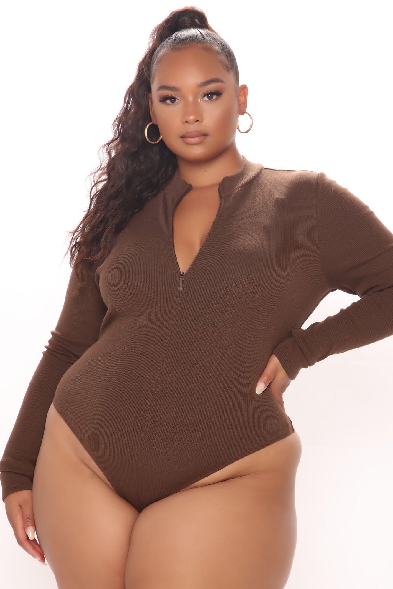 Grind Time Beyond Long Sleeve Bodysuit - Chocolate