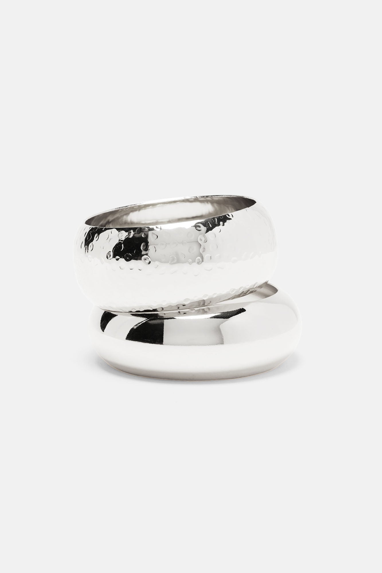 Make Some Noise 2 Piece Bangle Set - Silver
