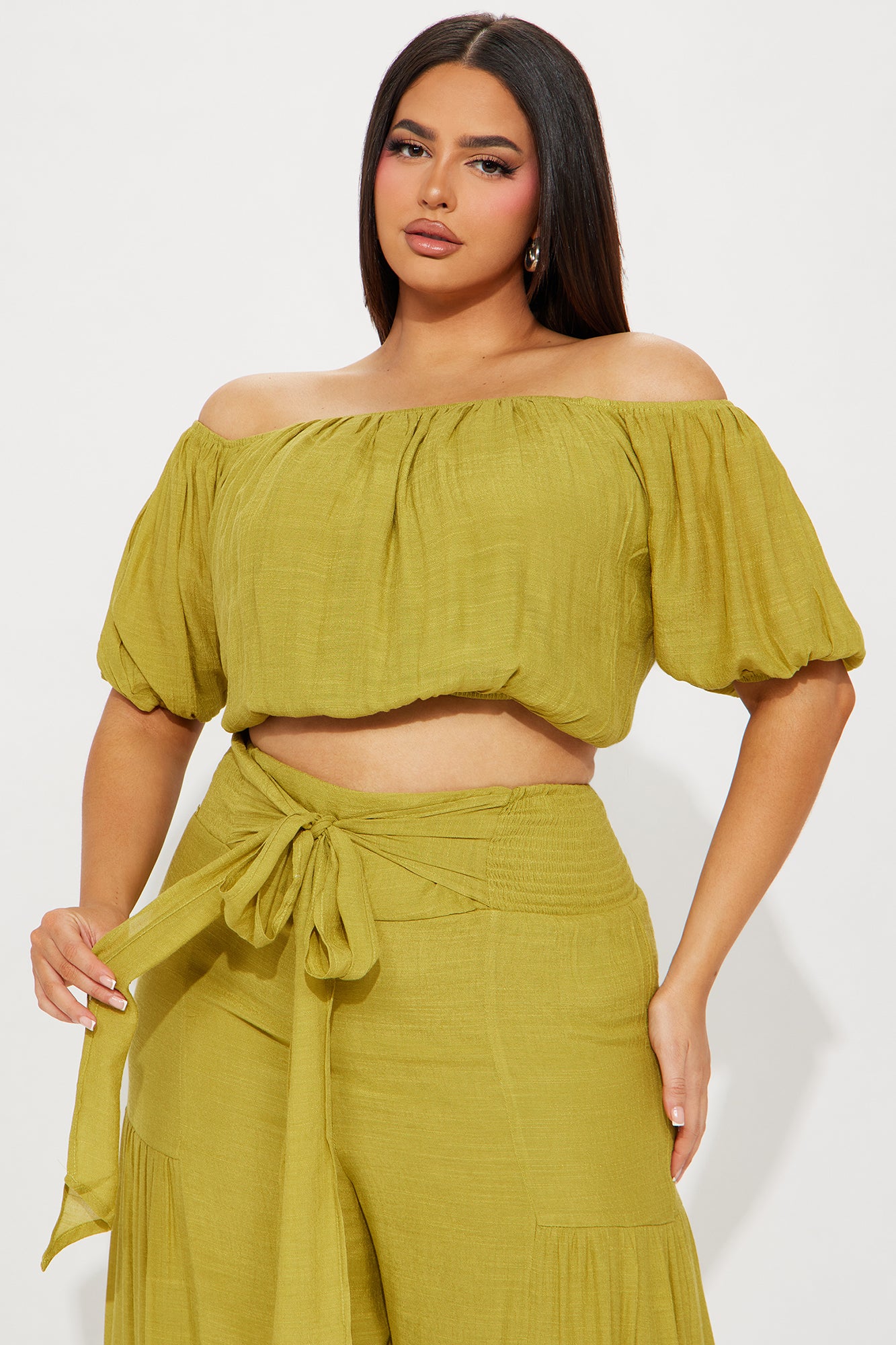 Take Me On A Vacay Pant Set - Chartreuse