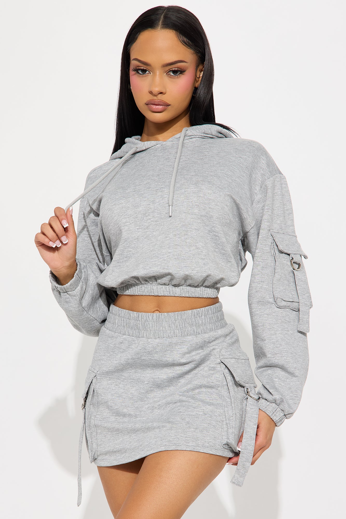 Kelly Fleece Skirt Set - Heather Grey