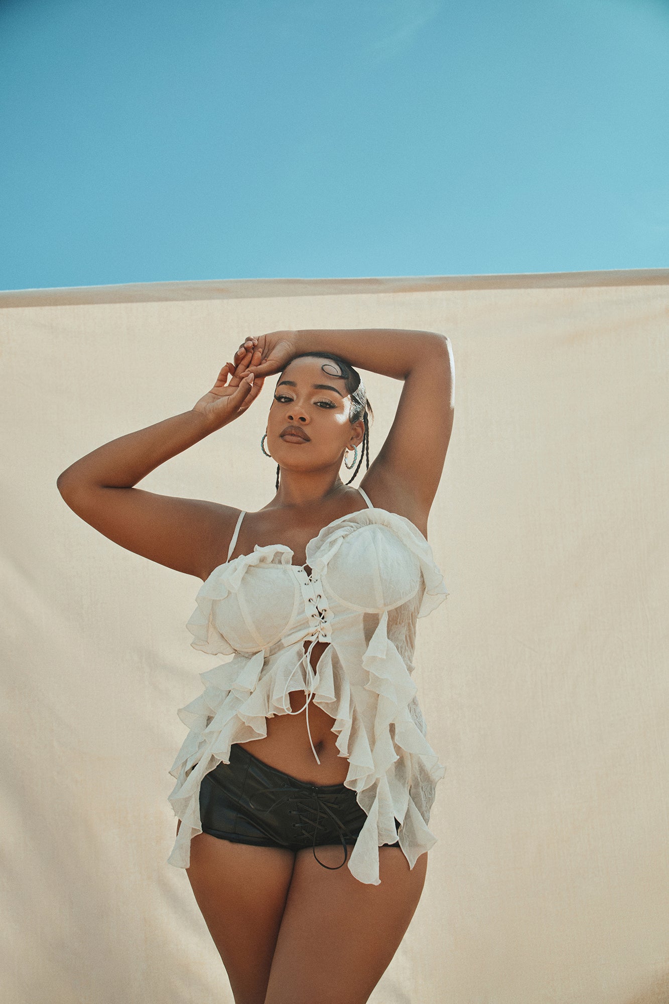 Iris Ruffle Top - Cream