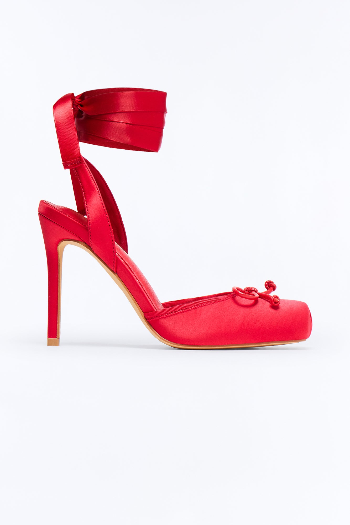 Pirouette Satin Ballet Pumps - Red